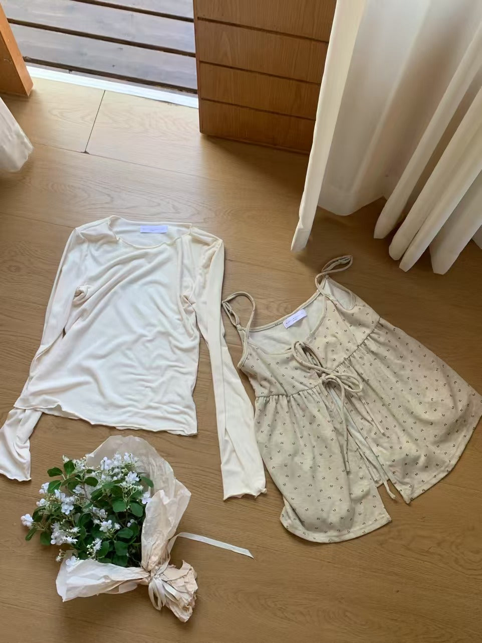 HELLO MILK TEE- 86985 韓系兩件套