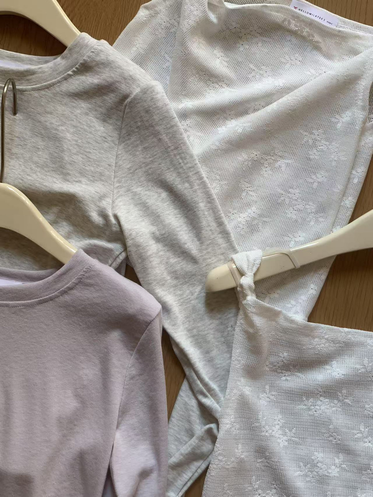 HELLO MILK TEE- 86987 簡約兩件套