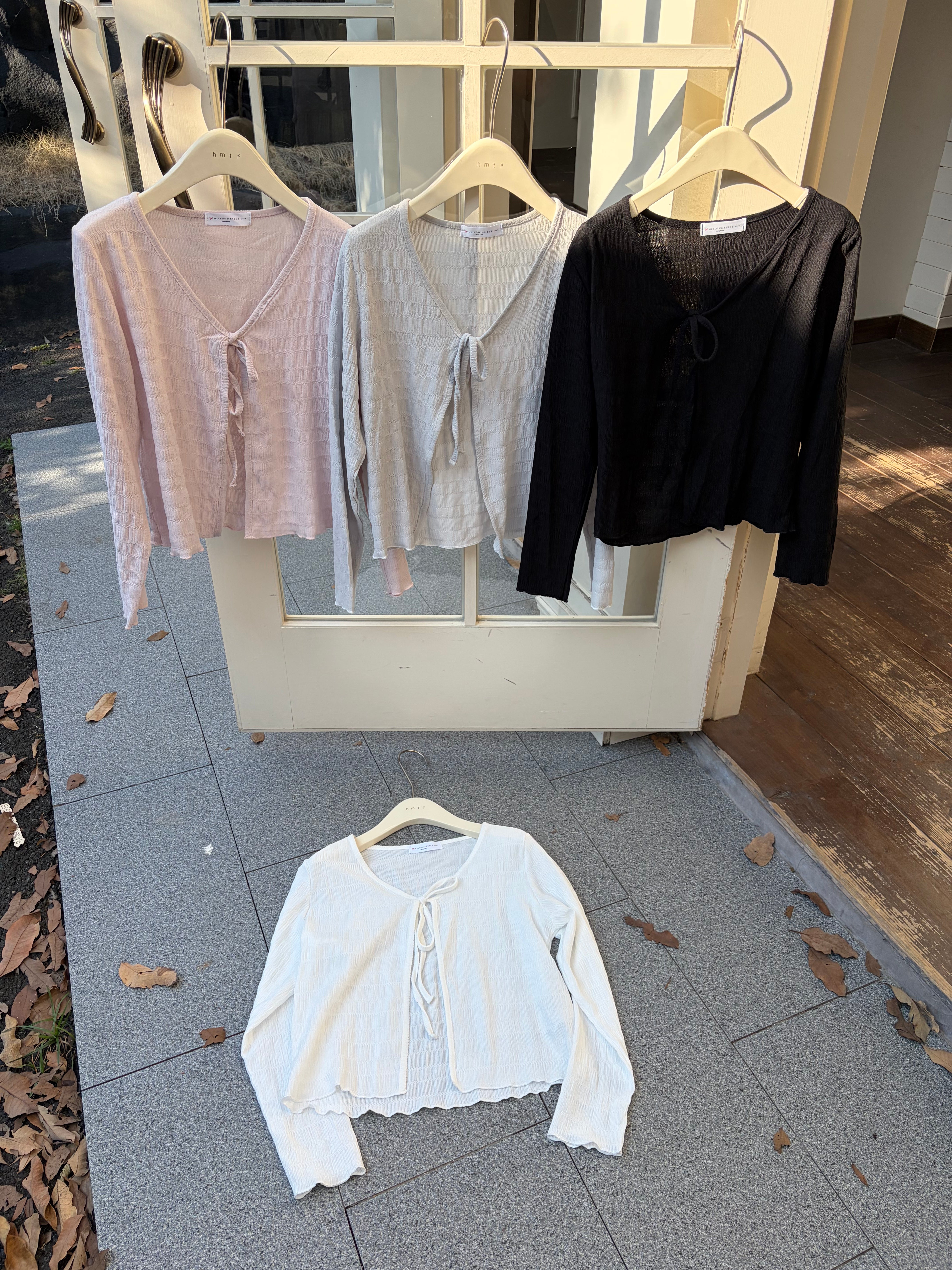 HELLO MILK TEE- 87039 綁帶開衫
