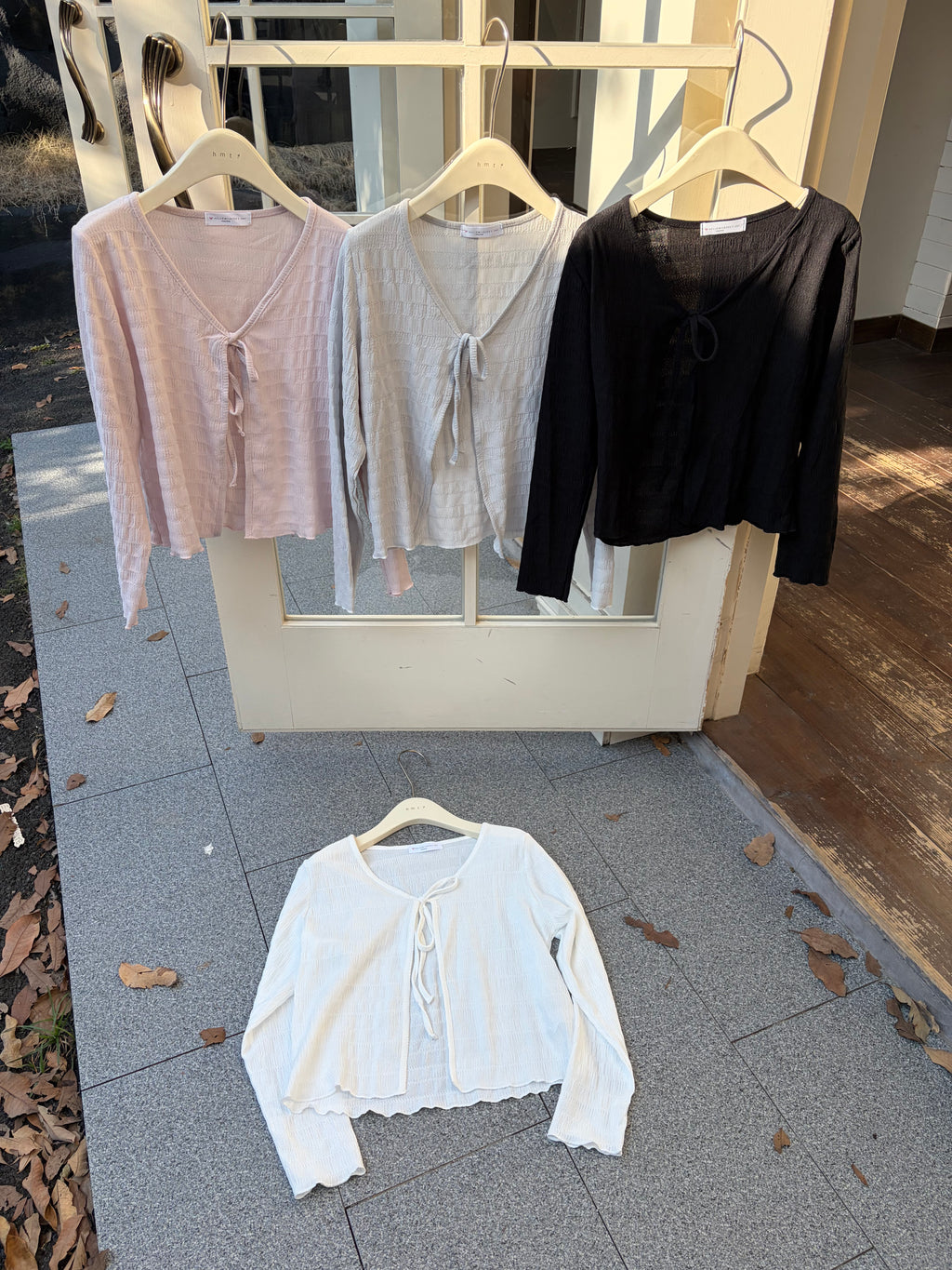 HELLO MILK TEE- 87039 綁帶開衫