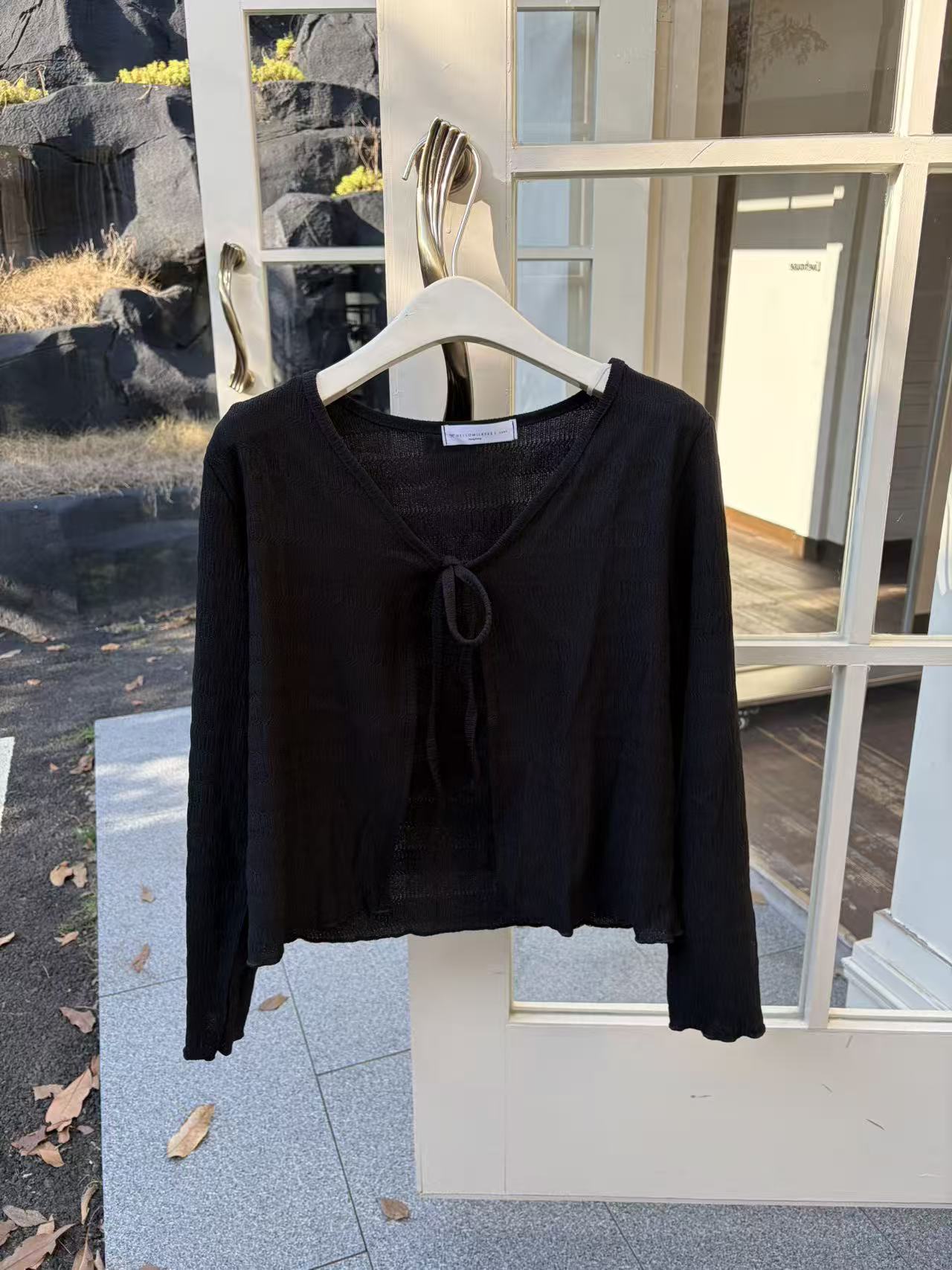 HELLO MILK TEE- 87039 綁帶開衫