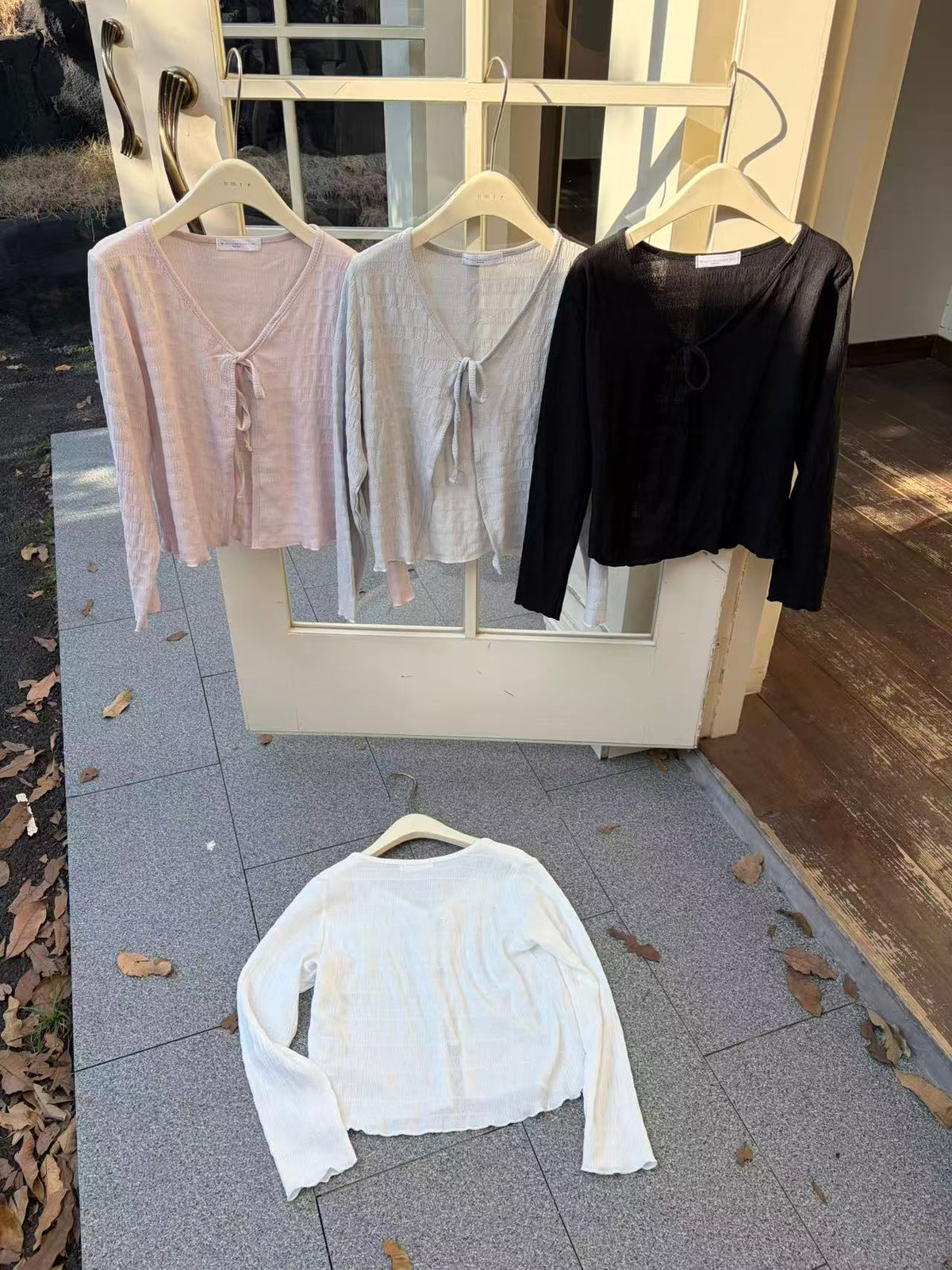 HELLO MILK TEE- 87039 綁帶開衫