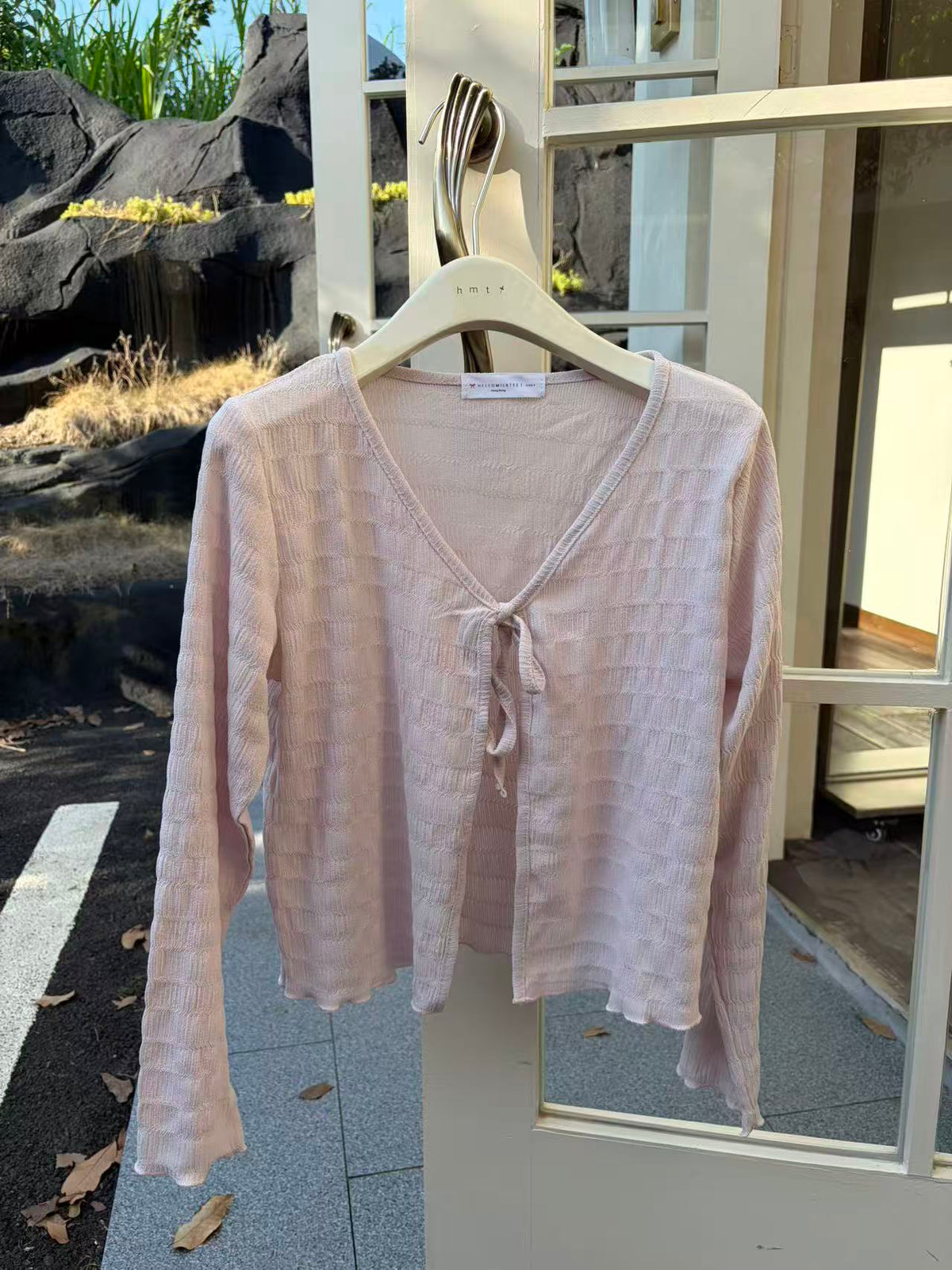 HELLO MILK TEE- 87039 綁帶開衫