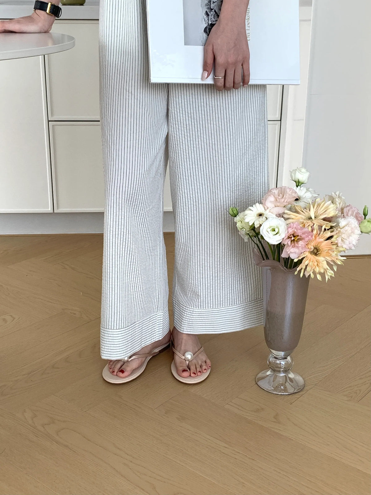 HELLO MILK TEE- 83324 珍珠拖鞋