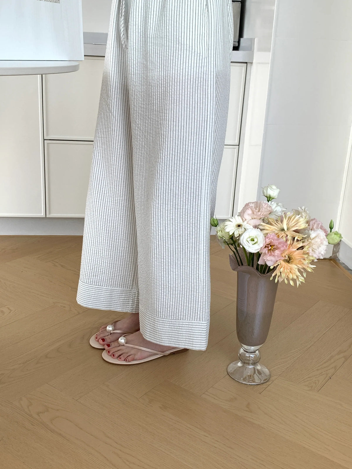 HELLO MILK TEE- 83324 珍珠拖鞋