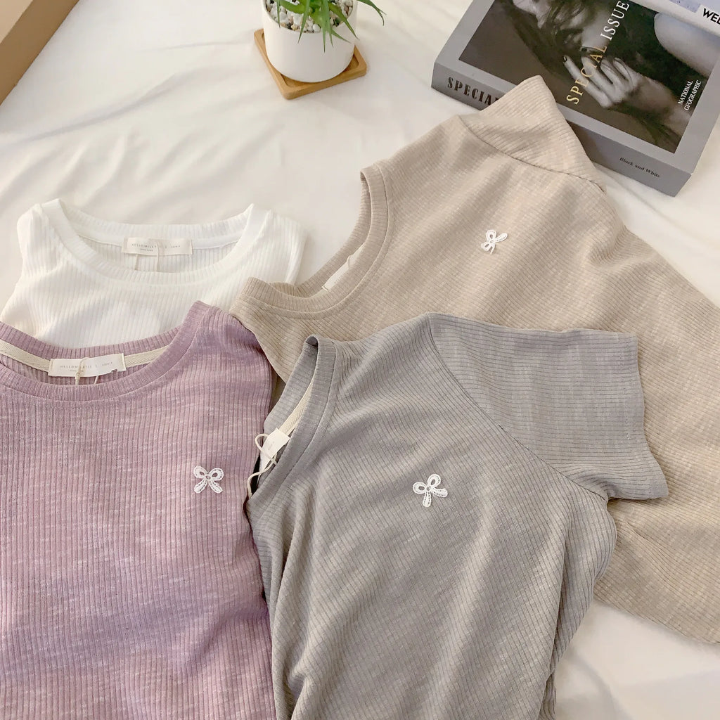 HELLO MILK TEE- 84506 蕾絲小衫
