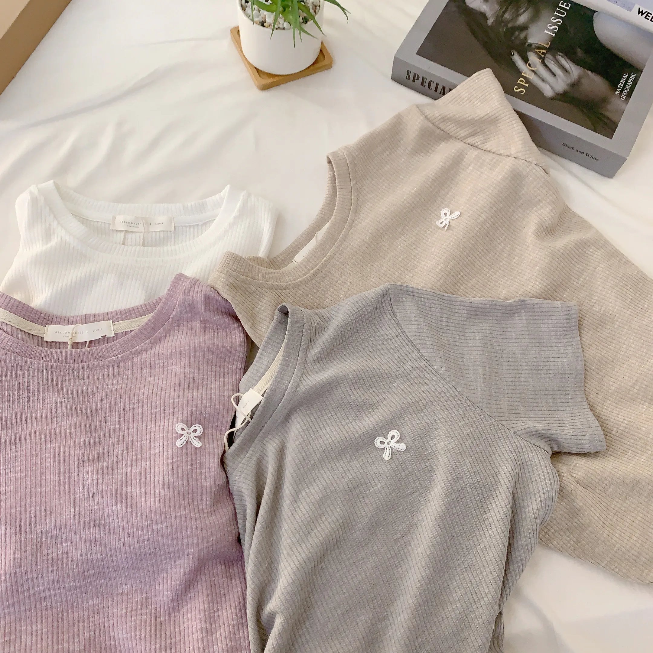 HELLO MILK TEE- 84506 蕾絲小衫