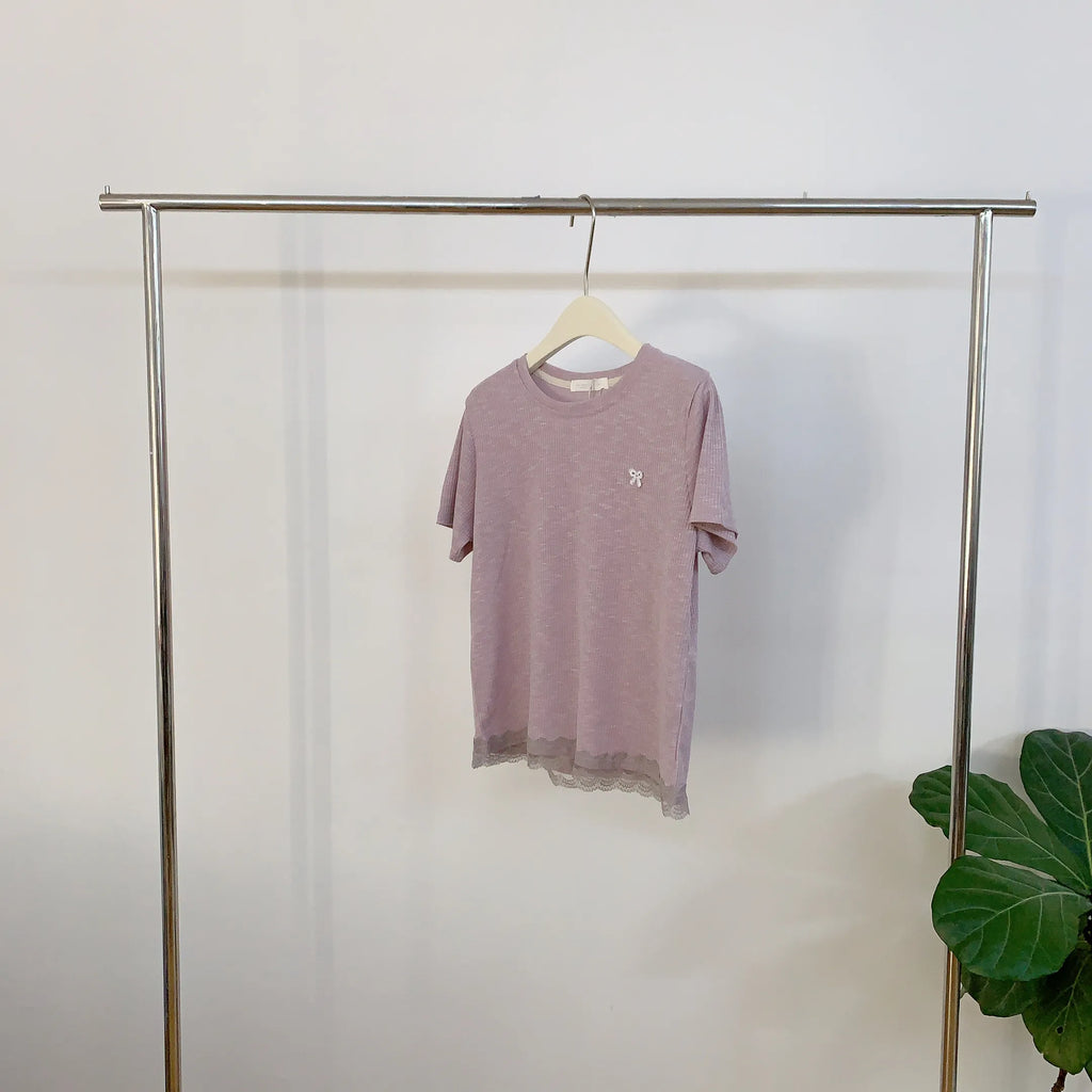 HELLO MILK TEE- 84506 蕾絲小衫