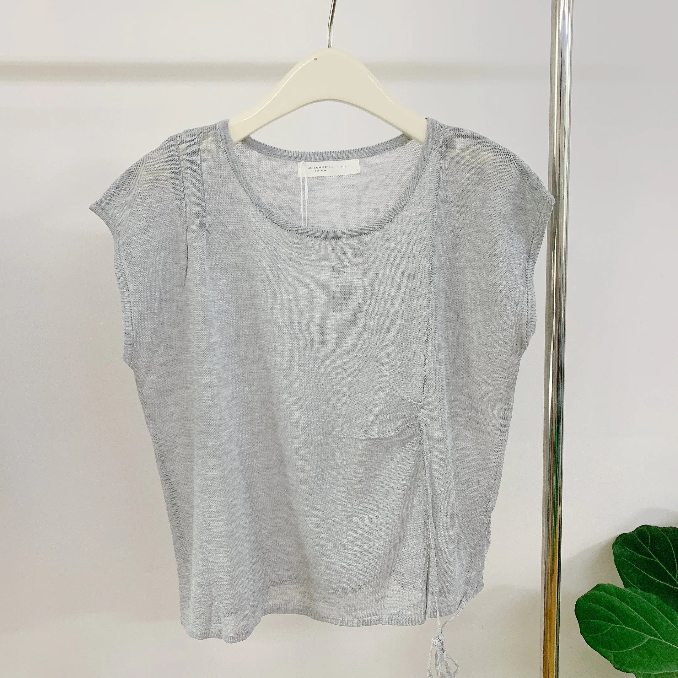 HELLO MILK TEE- 85107 質感綁繩衫