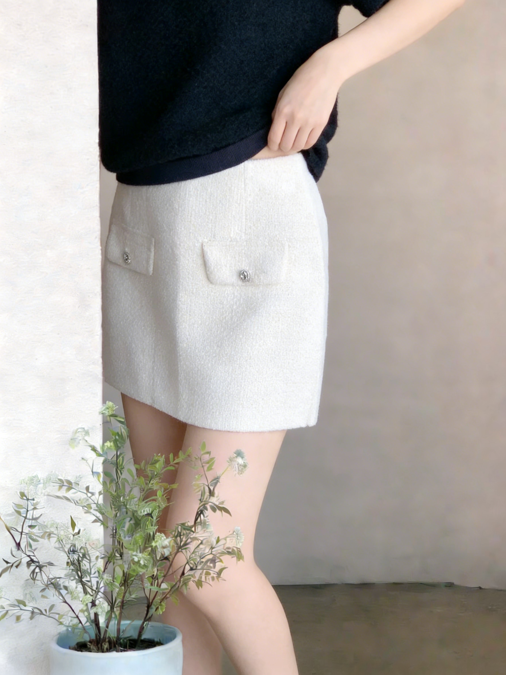 HELLO MILK TEE- 85659 百搭短裙