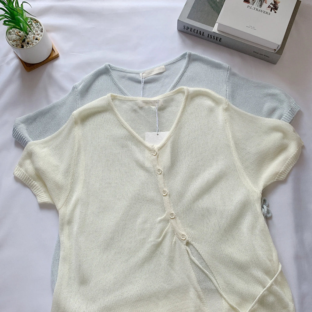 HELLO MILK TEE- 85115 側面綁繩衫