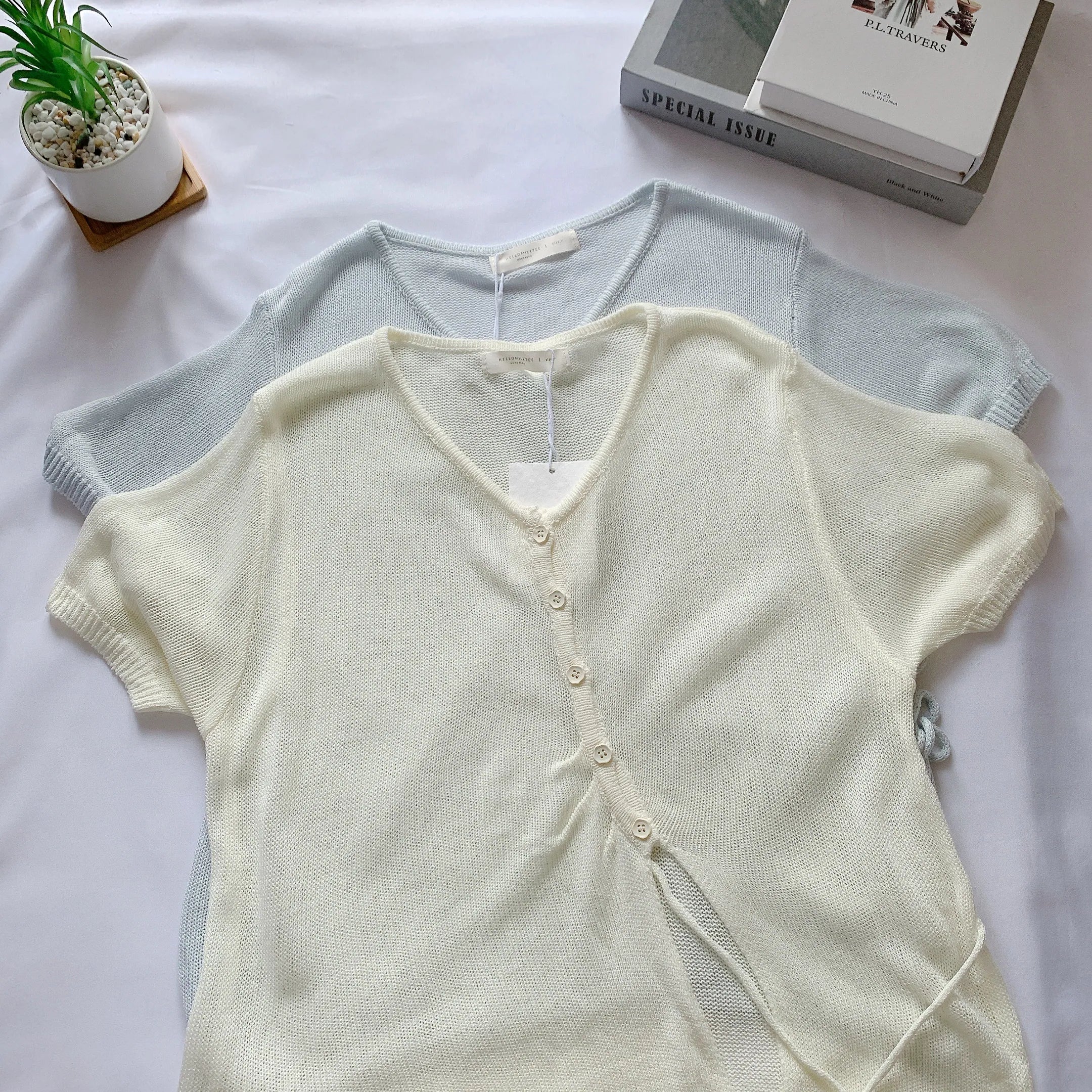HELLO MILK TEE- 85115 側面綁繩衫