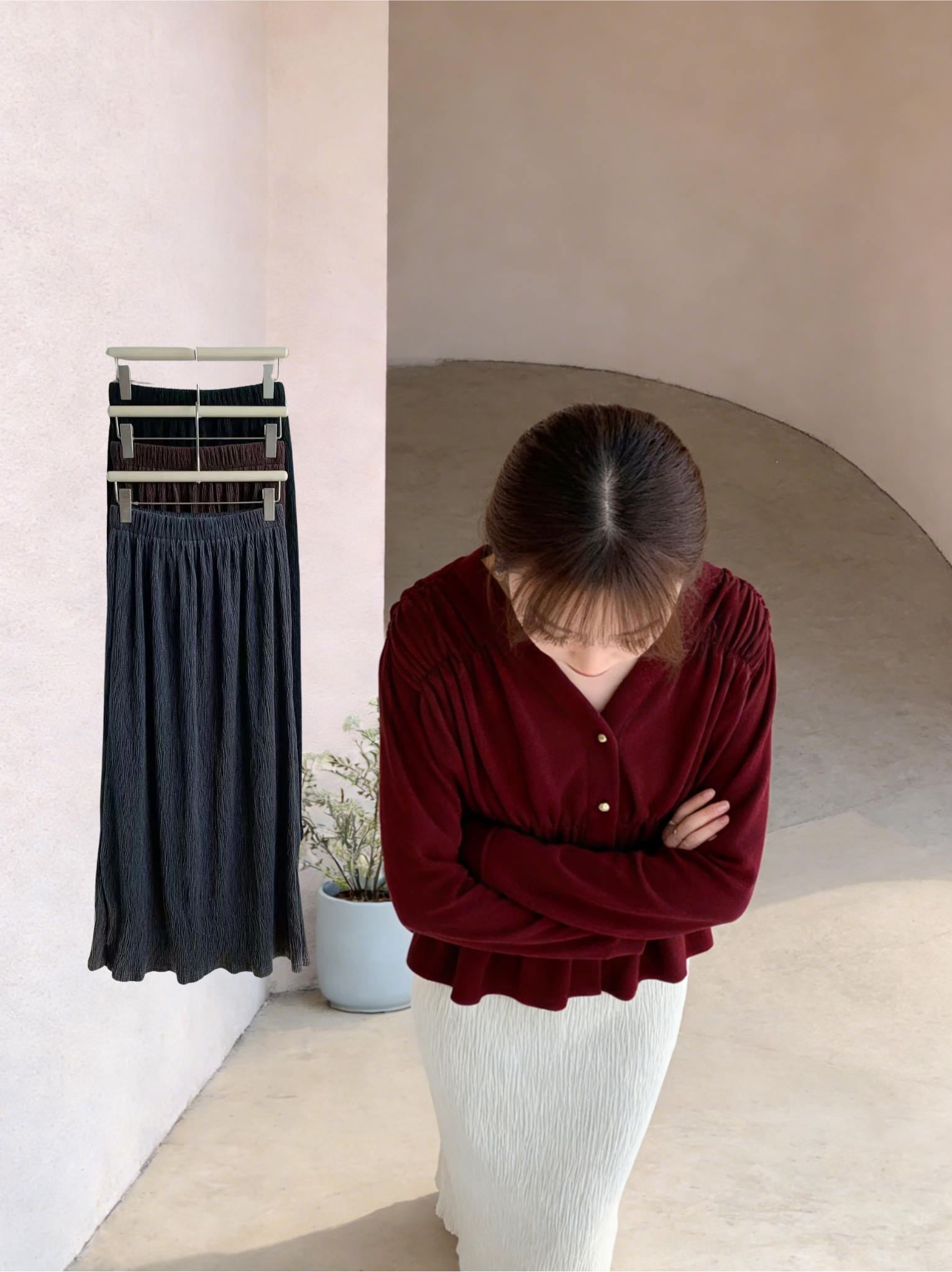 HELLO MILK TEE- 85906 純色半裙