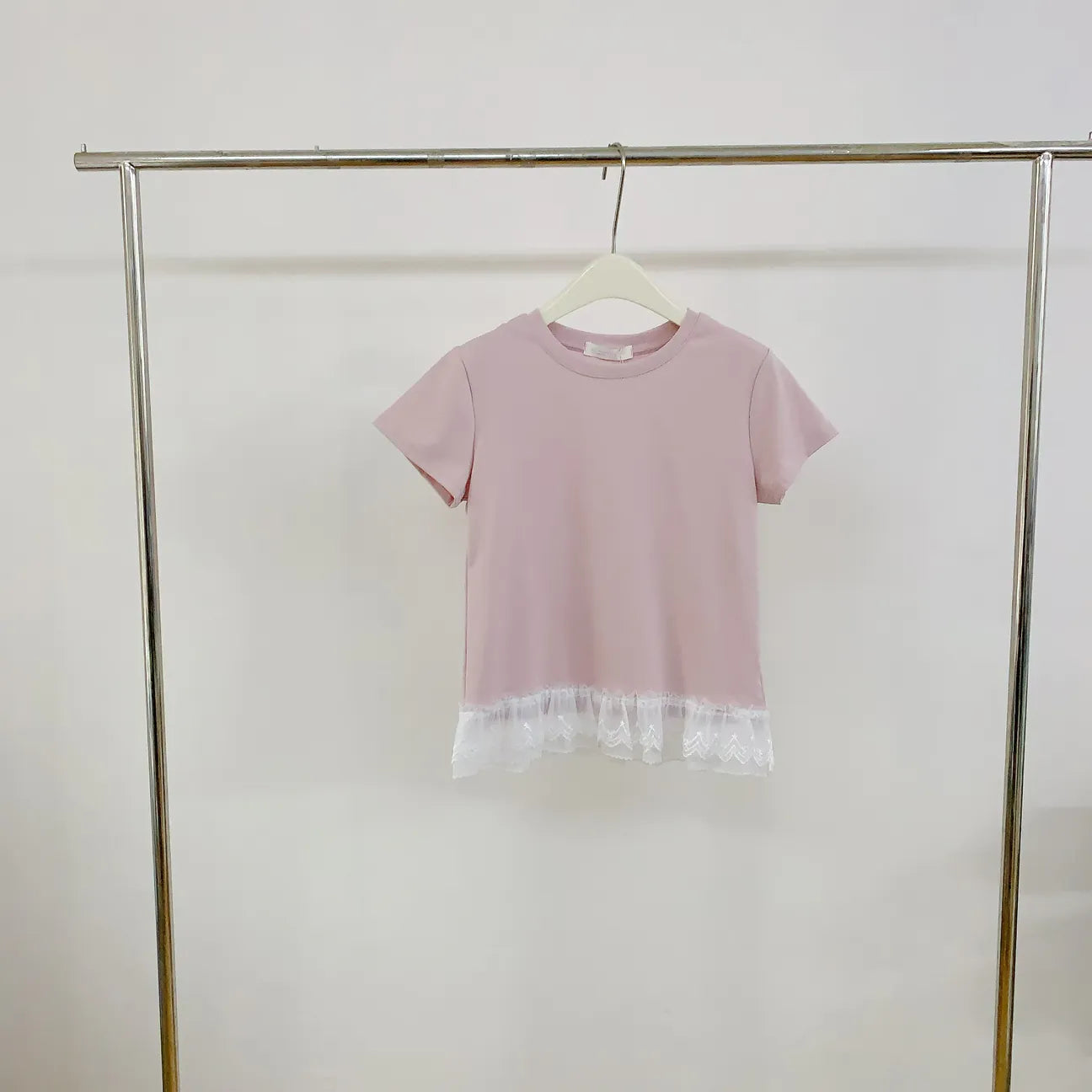 HELLO MILK TEE- 84667 蕾絲邊上衣