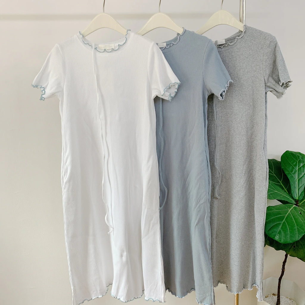HELLO MILK TEE- 85077簡約連衣裙