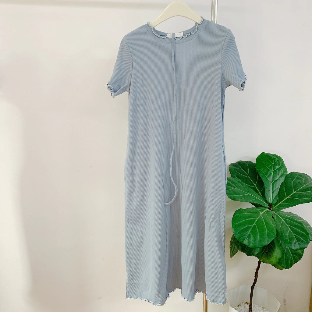 HELLO MILK TEE- 85077簡約連衣裙