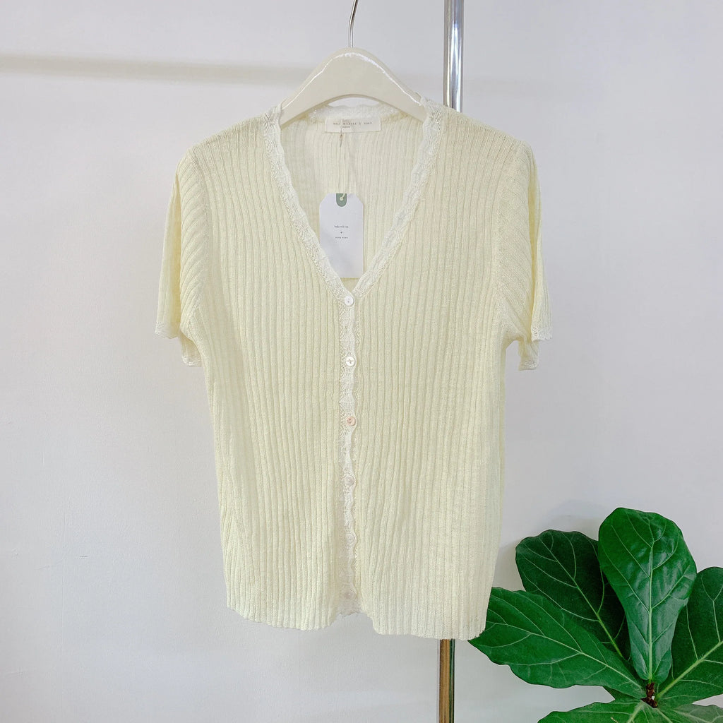 HELLO MILK TEE- 85096 拼接小衫