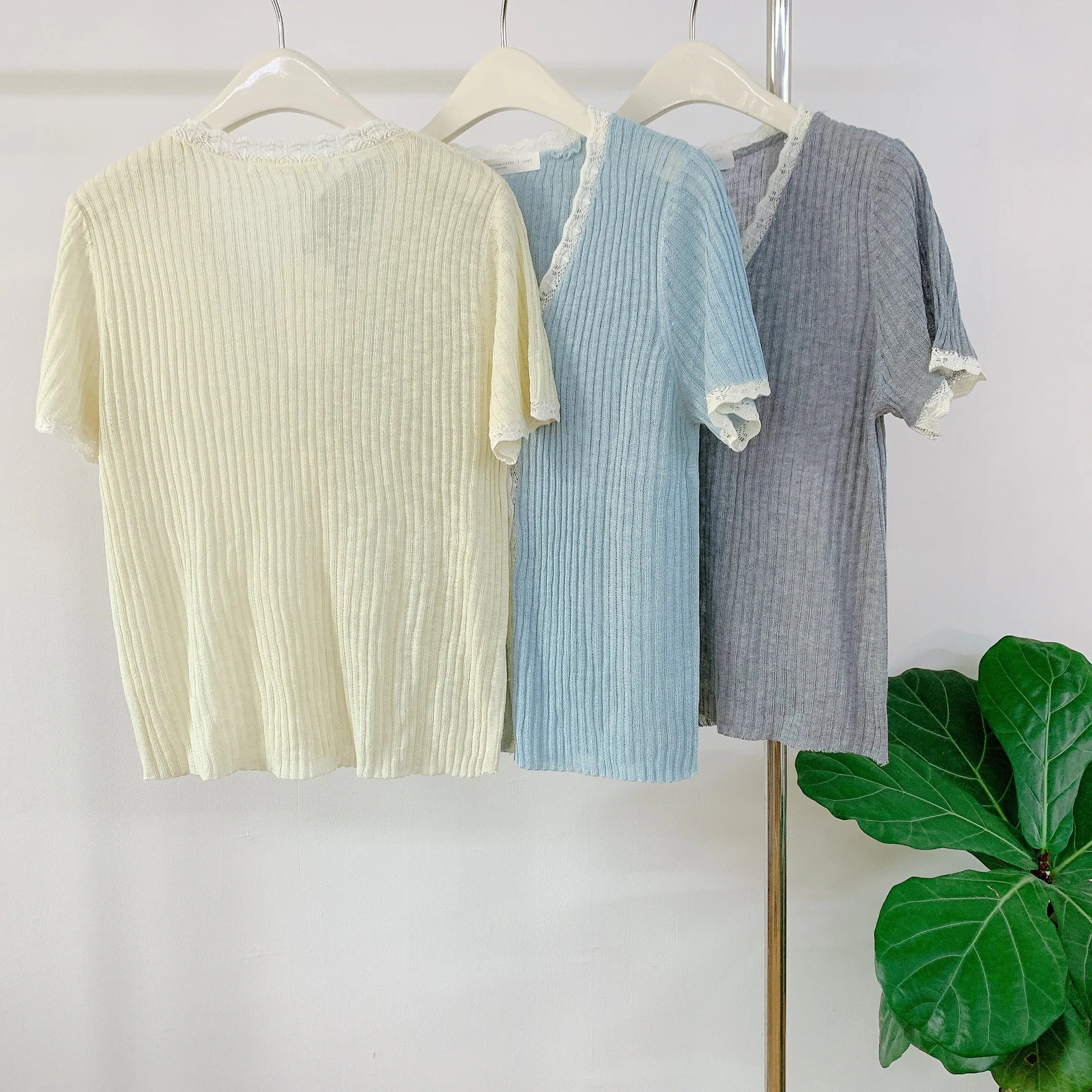 HELLO MILK TEE- 85096 拼接小衫
