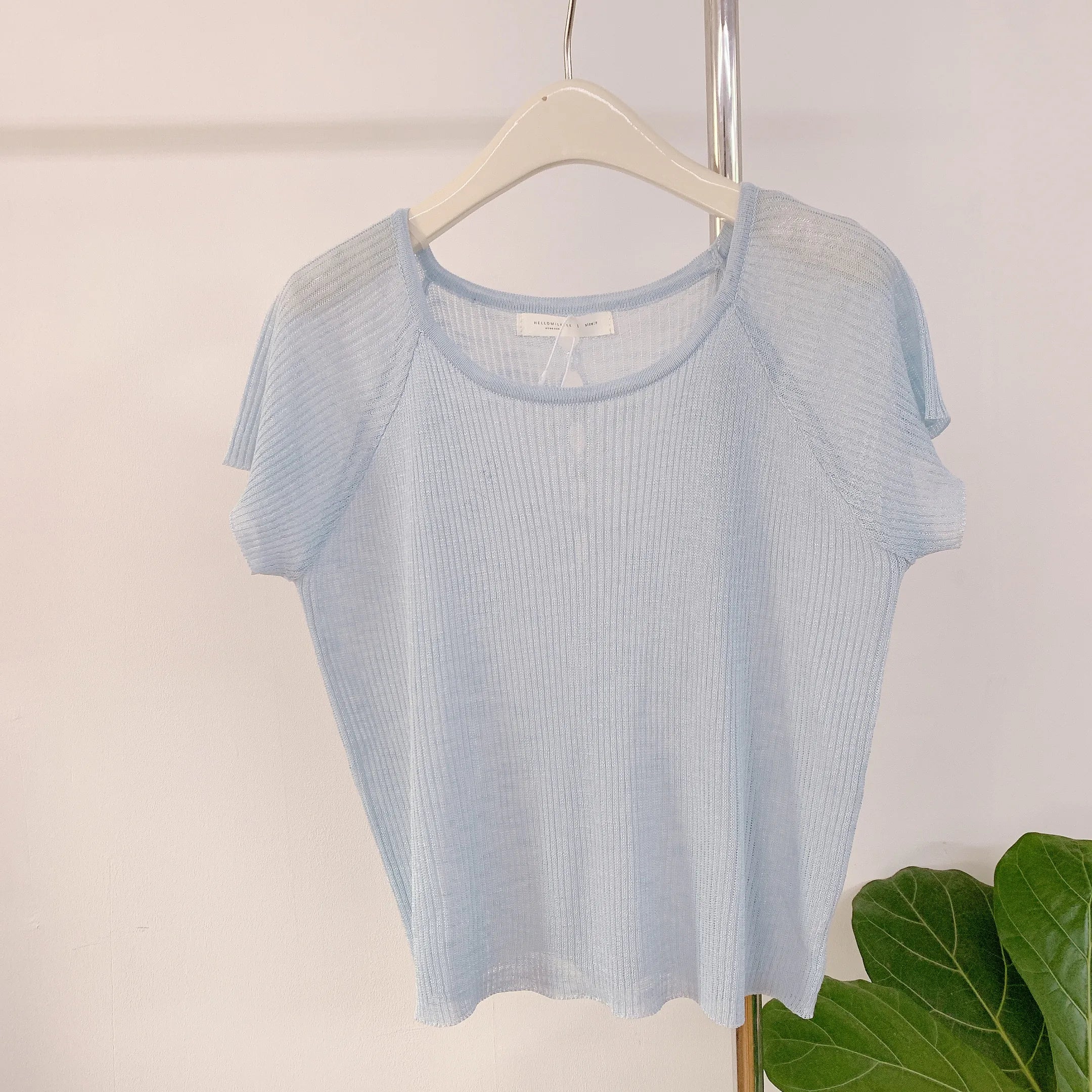 HELLO MILK TEE- 85105 坑條上衣
