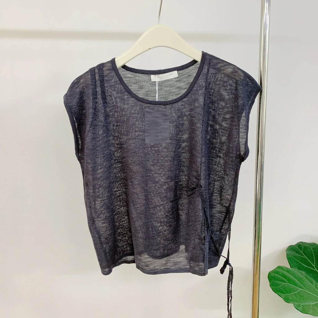 HELLO MILK TEE- 85107 質感綁繩衫