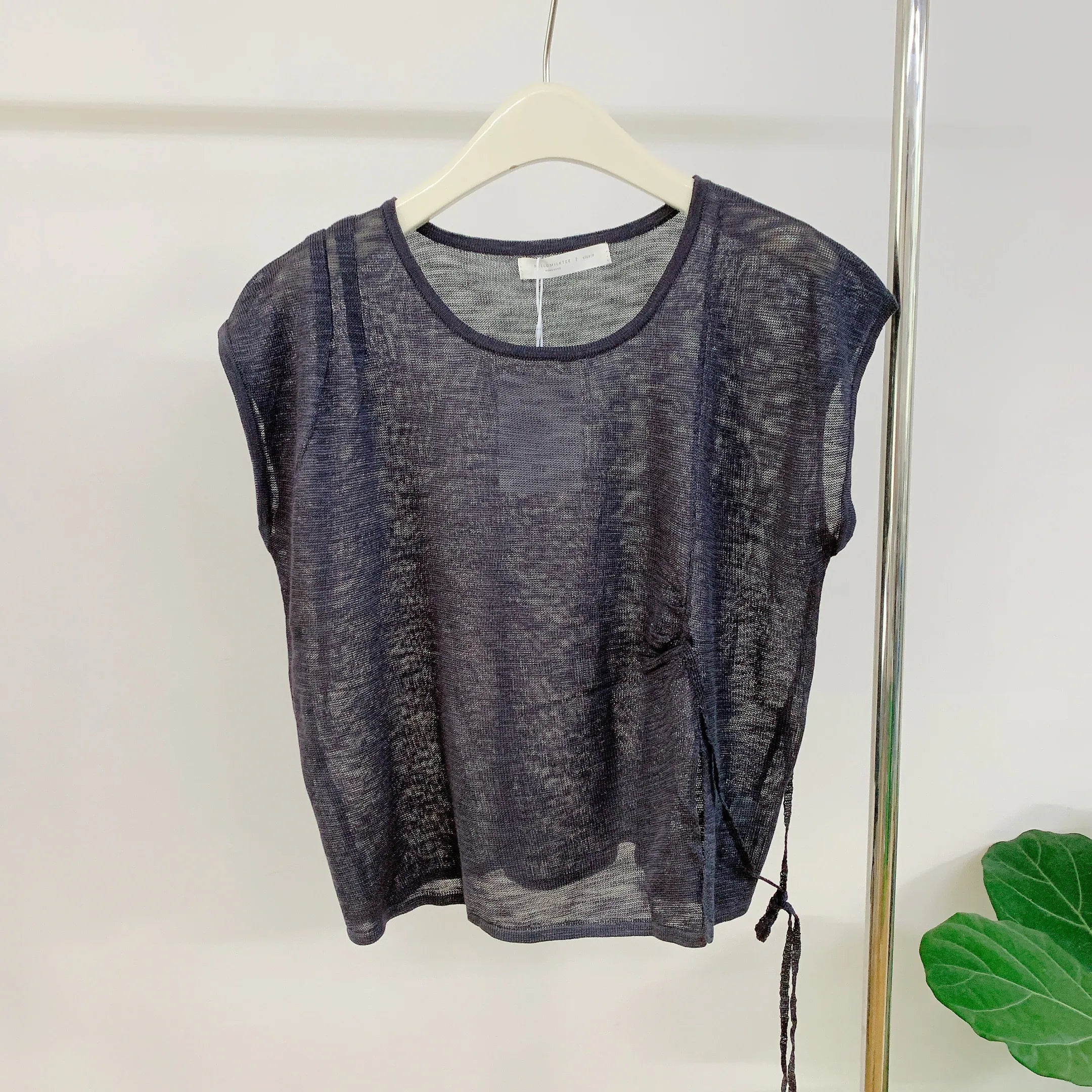 HELLO MILK TEE- 85107 質感綁繩衫