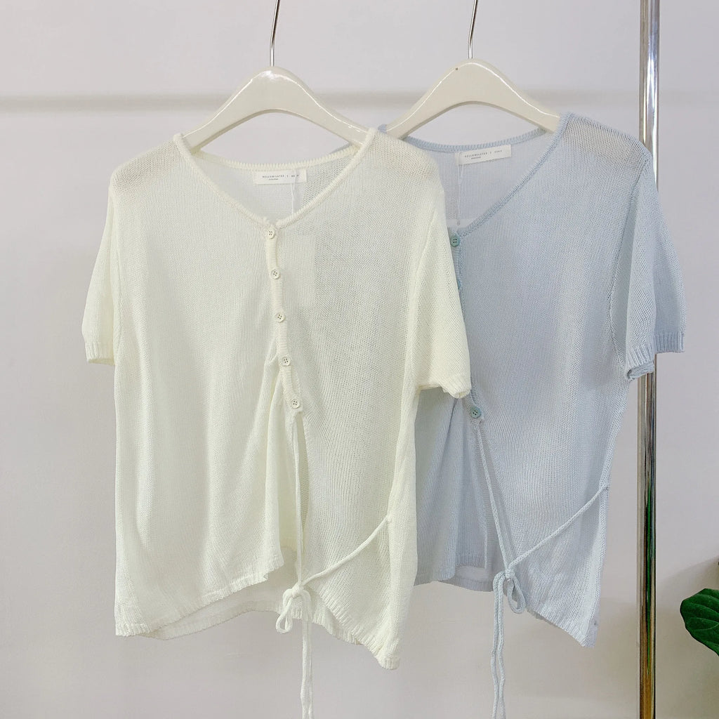 HELLO MILK TEE- 85115 側面綁繩衫