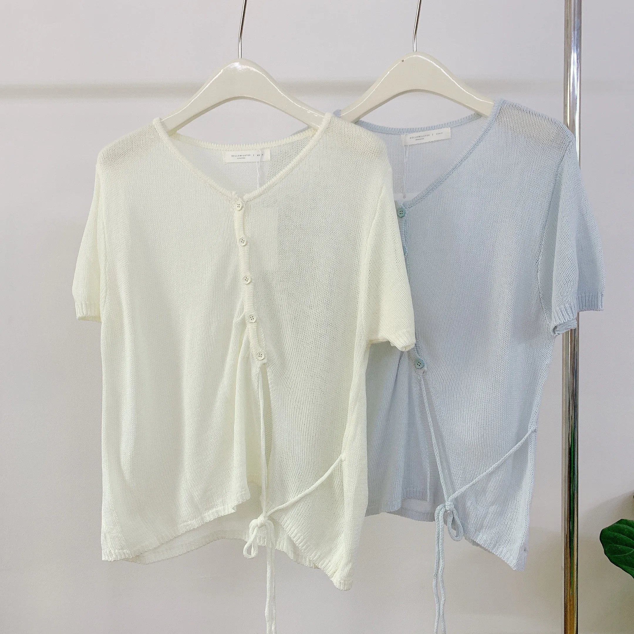 HELLO MILK TEE- 85115 側面綁繩衫