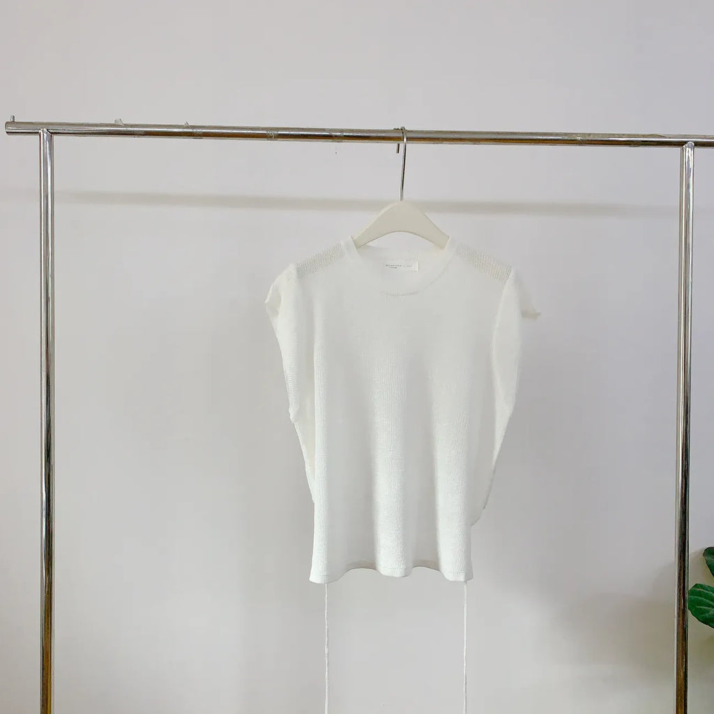 HELLO MILK TEE- 85120 麻料小衫