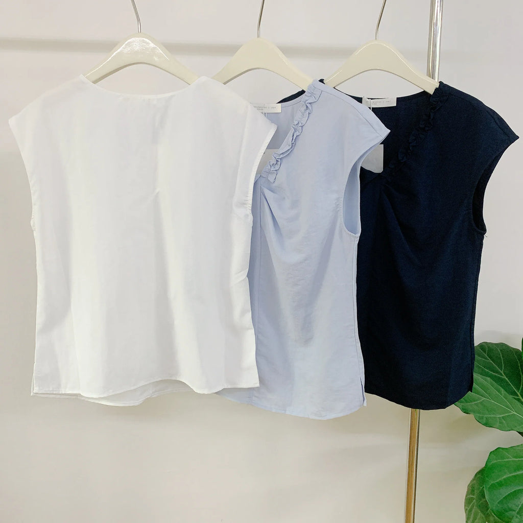 HELLO MILK TEE-85201 花邊領上衣