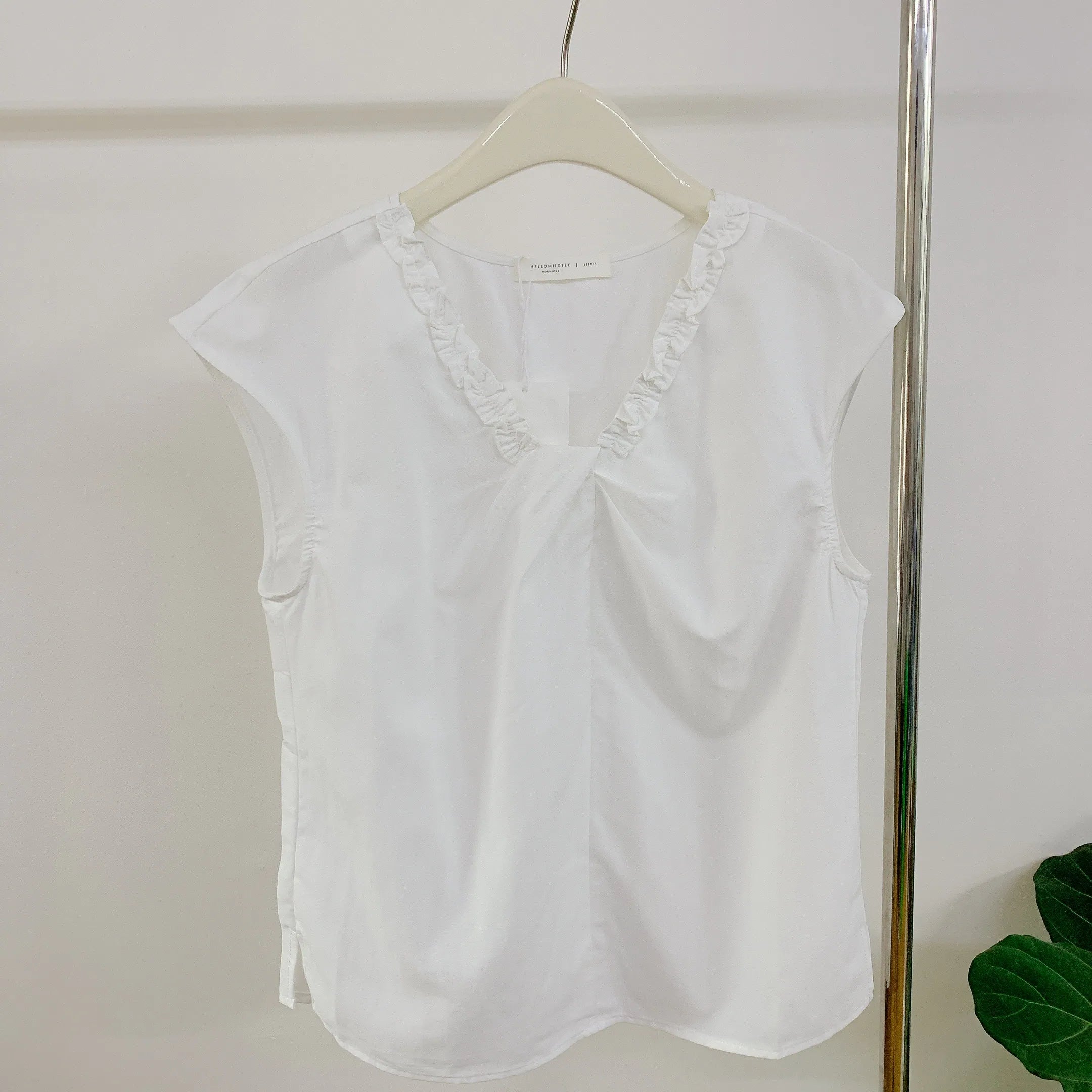 HELLO MILK TEE-85201 花邊領上衣