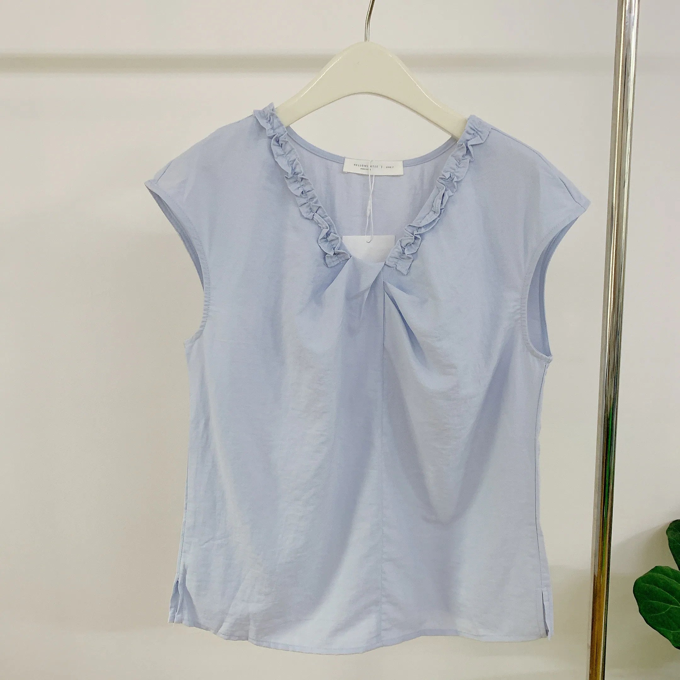 HELLO MILK TEE-85201 花邊領上衣
