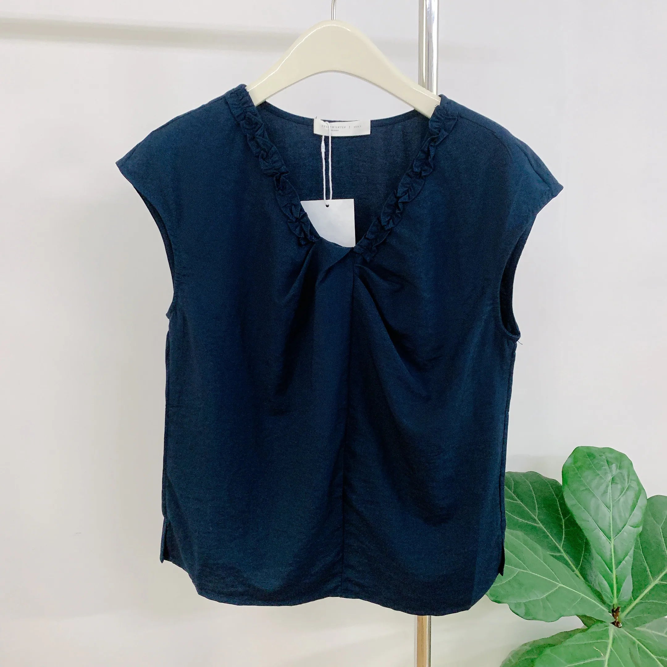 HELLO MILK TEE-85201 花邊領上衣
