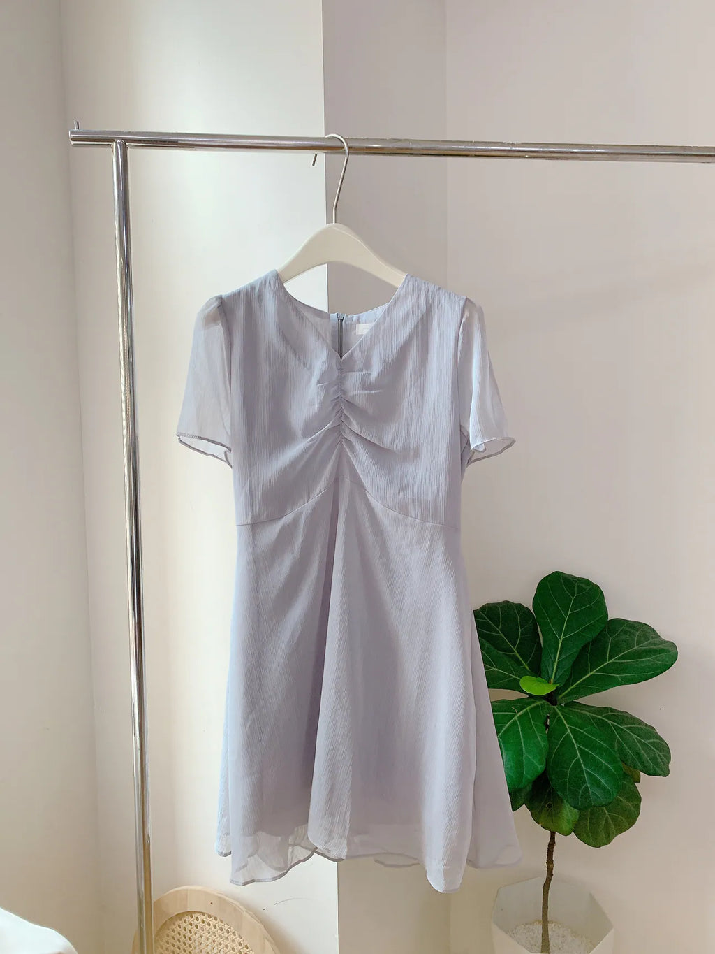 HELLO MILK TEE- 85324 純色連衣裙