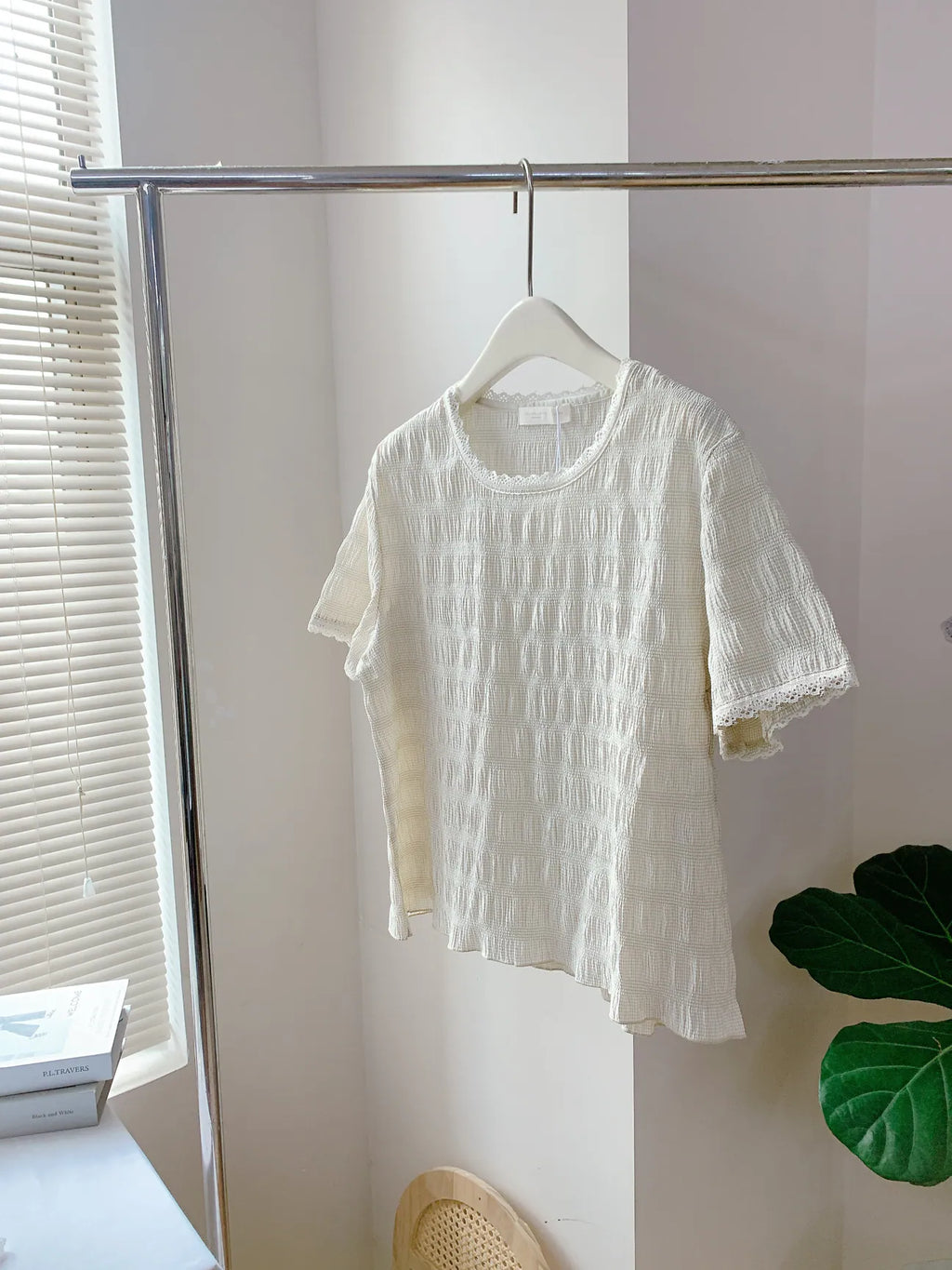 HELLO MILK TEE- 85334 褶皺上衣