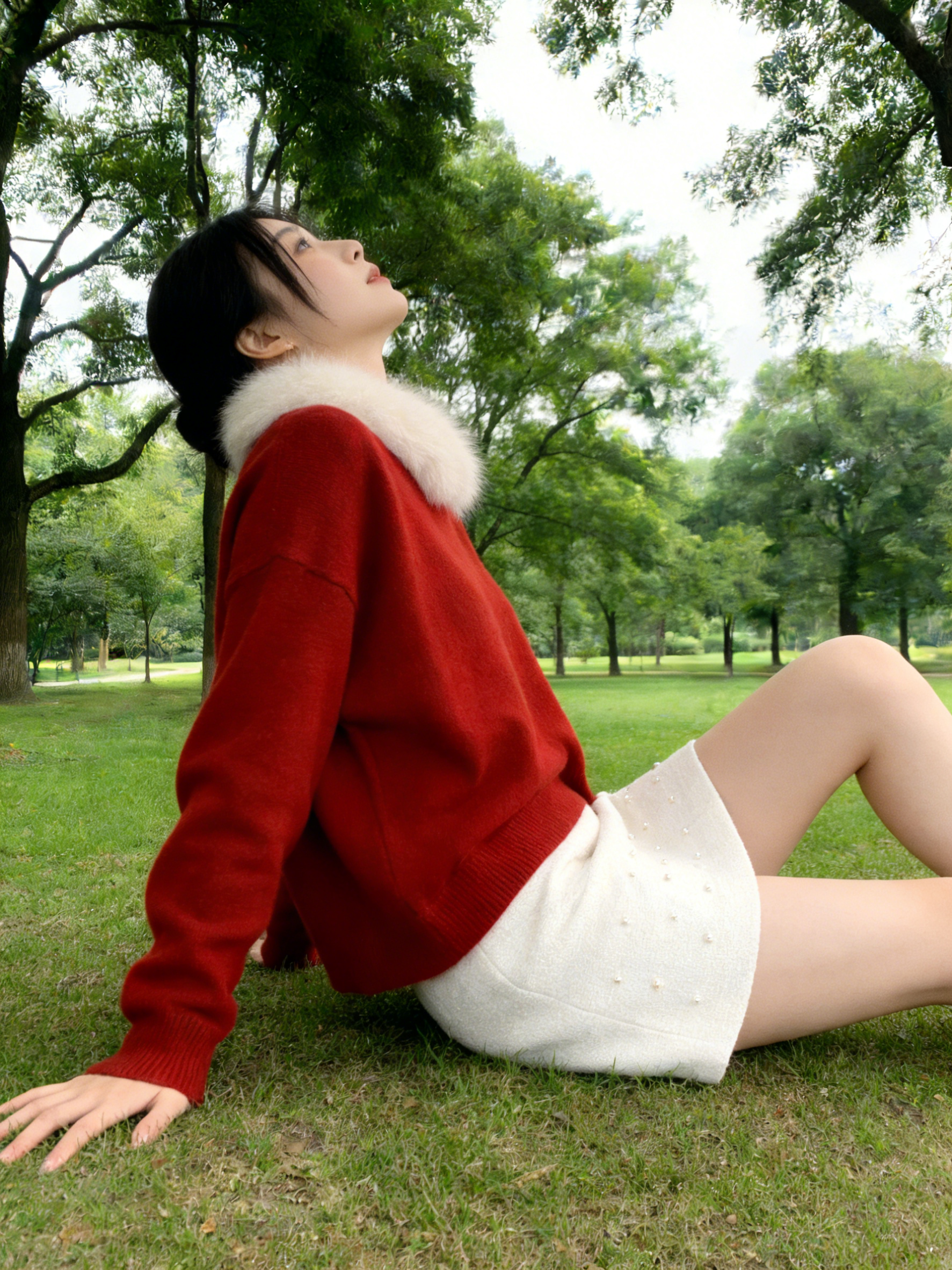 HELLO MILK TEE- 85658 釘珠半裙