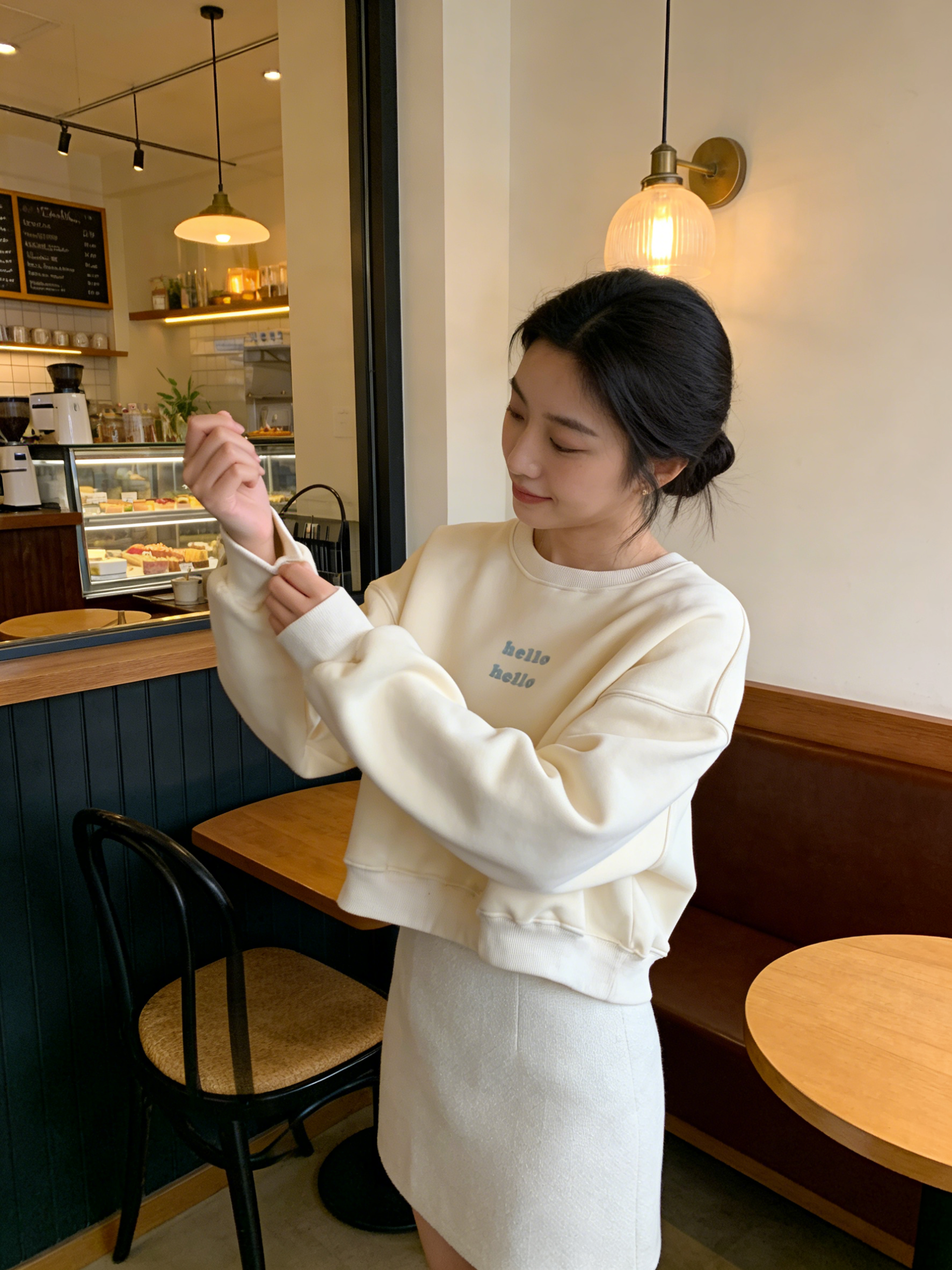 HELLO MILK TEE- 85660 小香風短裙