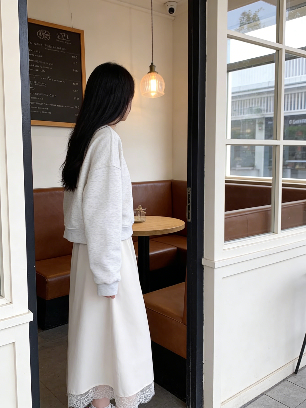 HELLO MILK TEE- 85669 拼接半裙