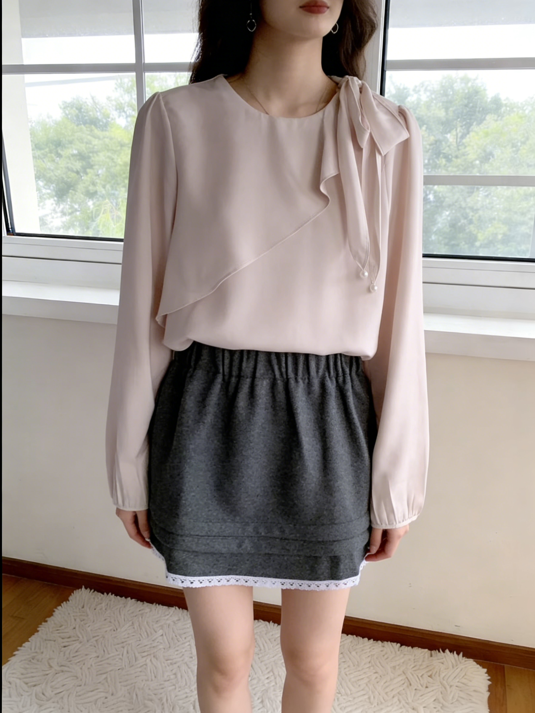 HELLO MILK TEE- 85715 鬆緊腰半裙