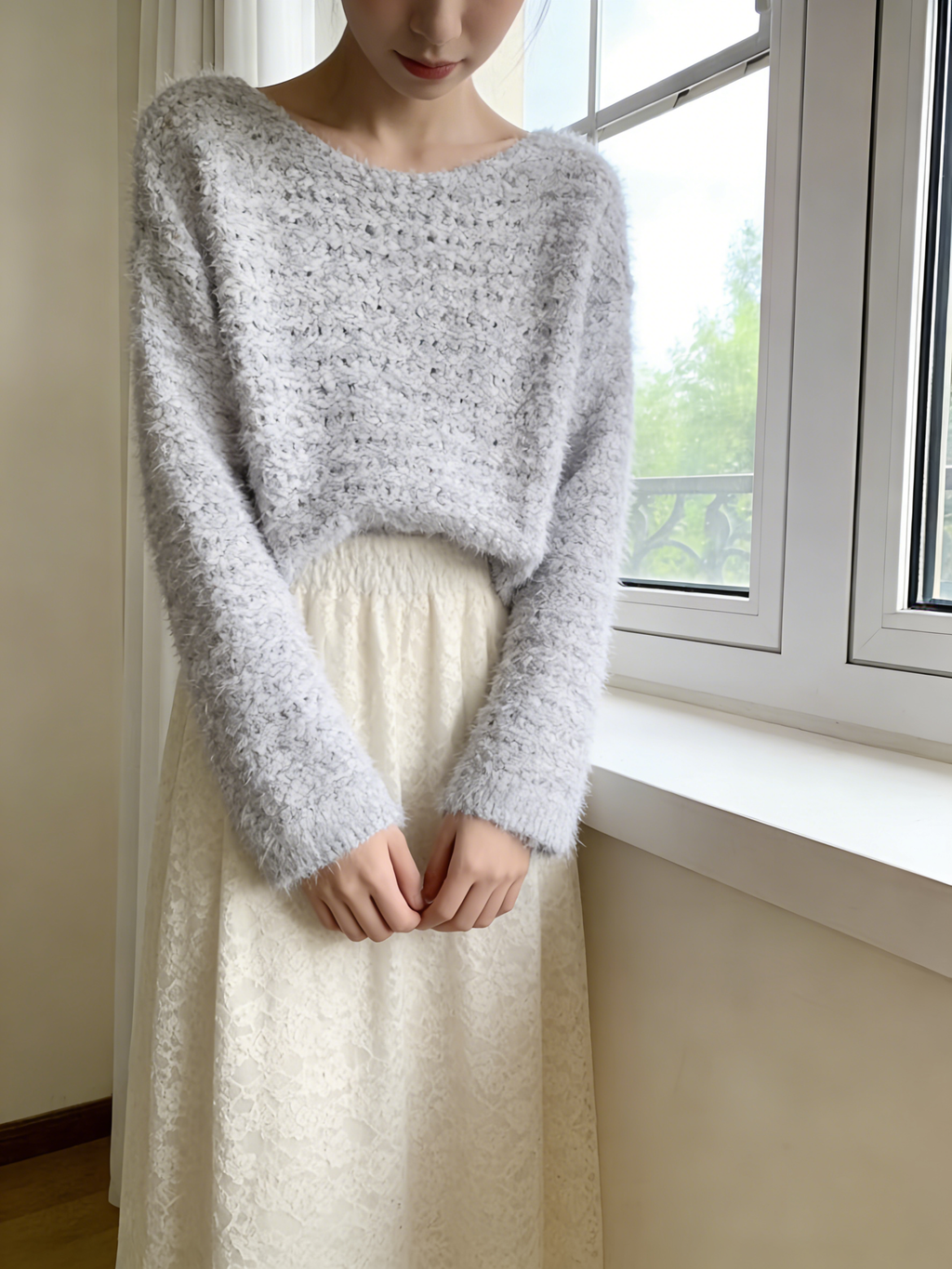 HELLO MILK TEE- 85720 蕾絲半裙