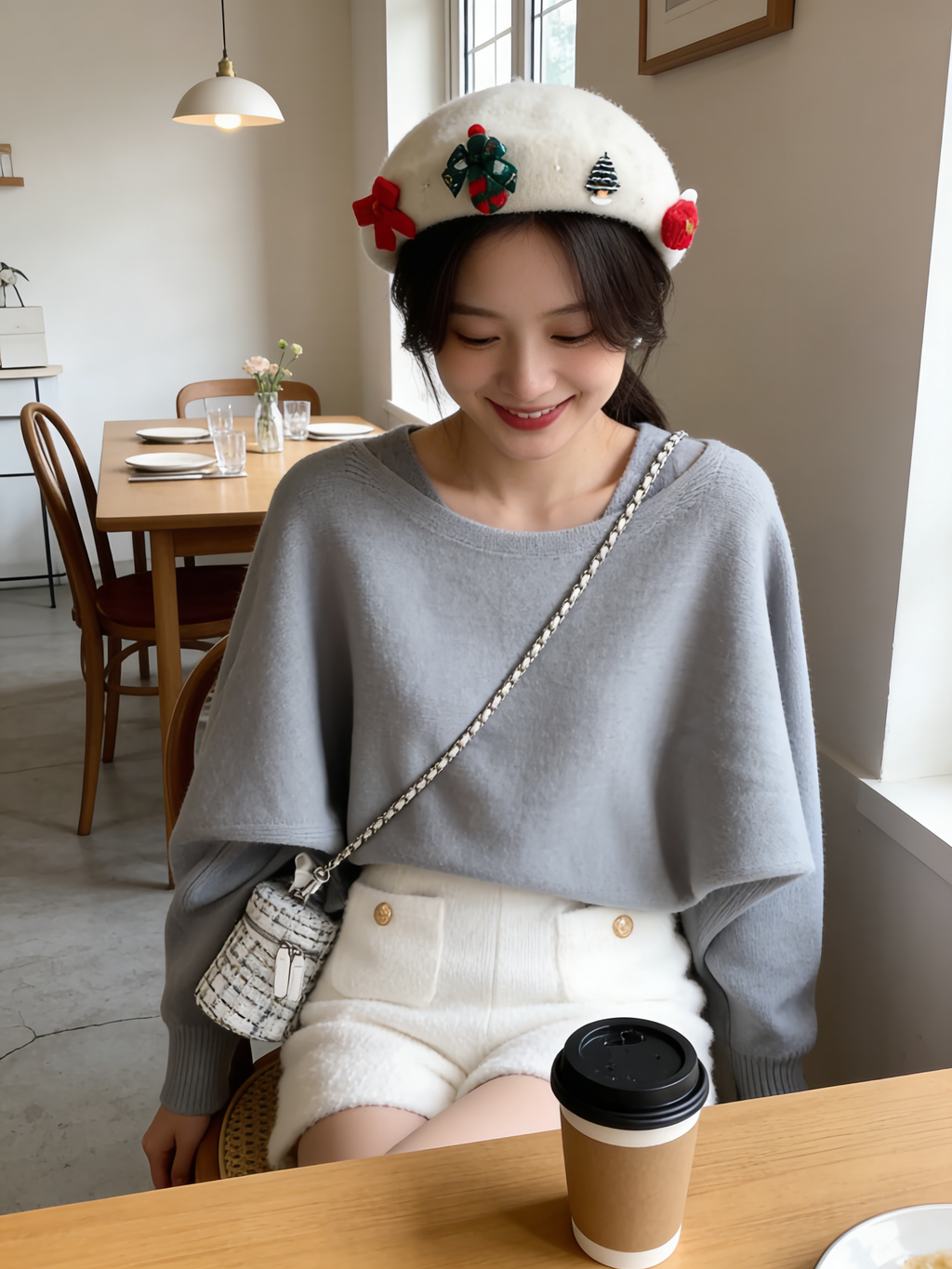 HELLO MILK TEE- 85728 針織套裝