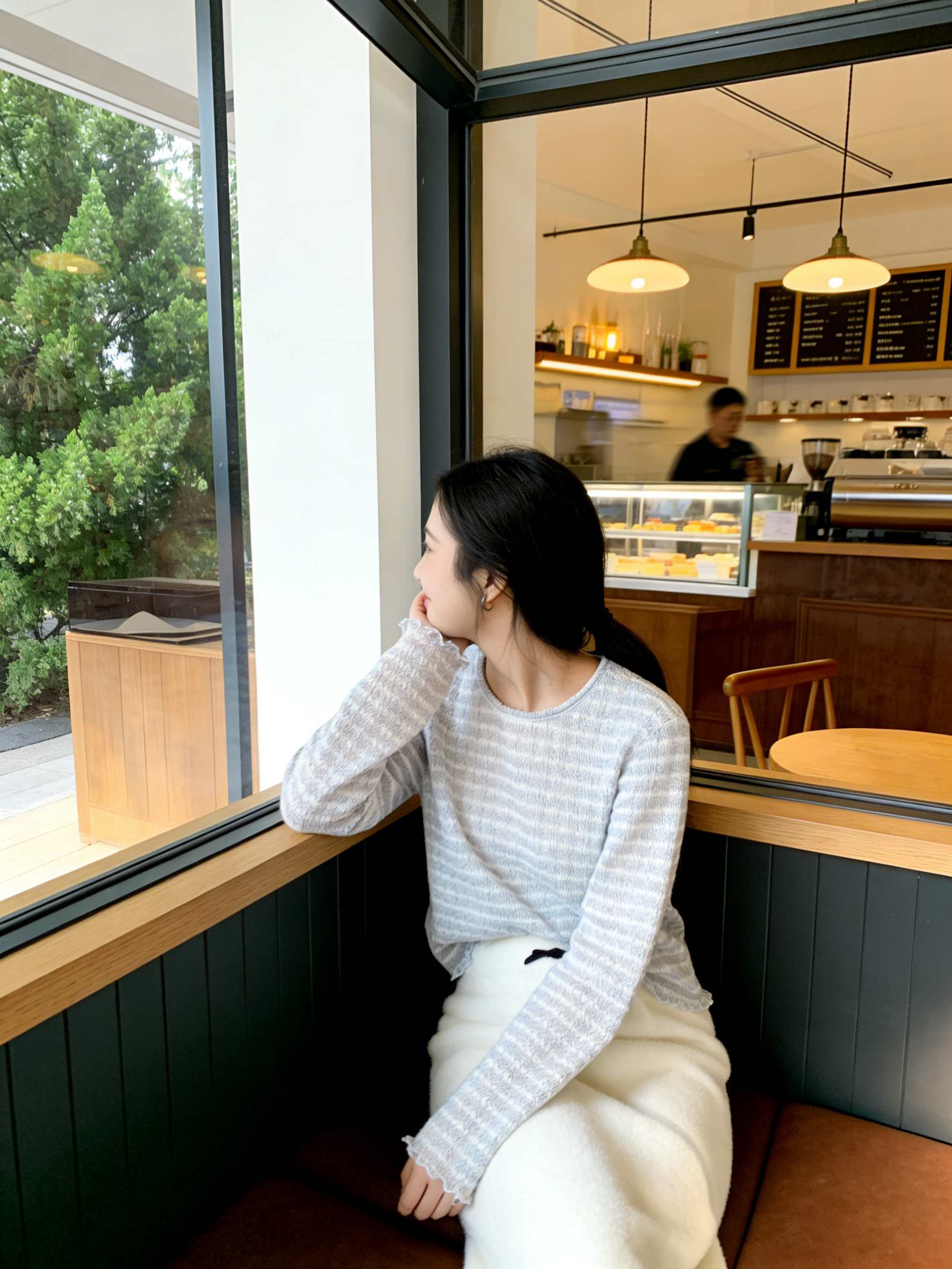 HELLO MILK TEE- 85804 圓領長袖衫