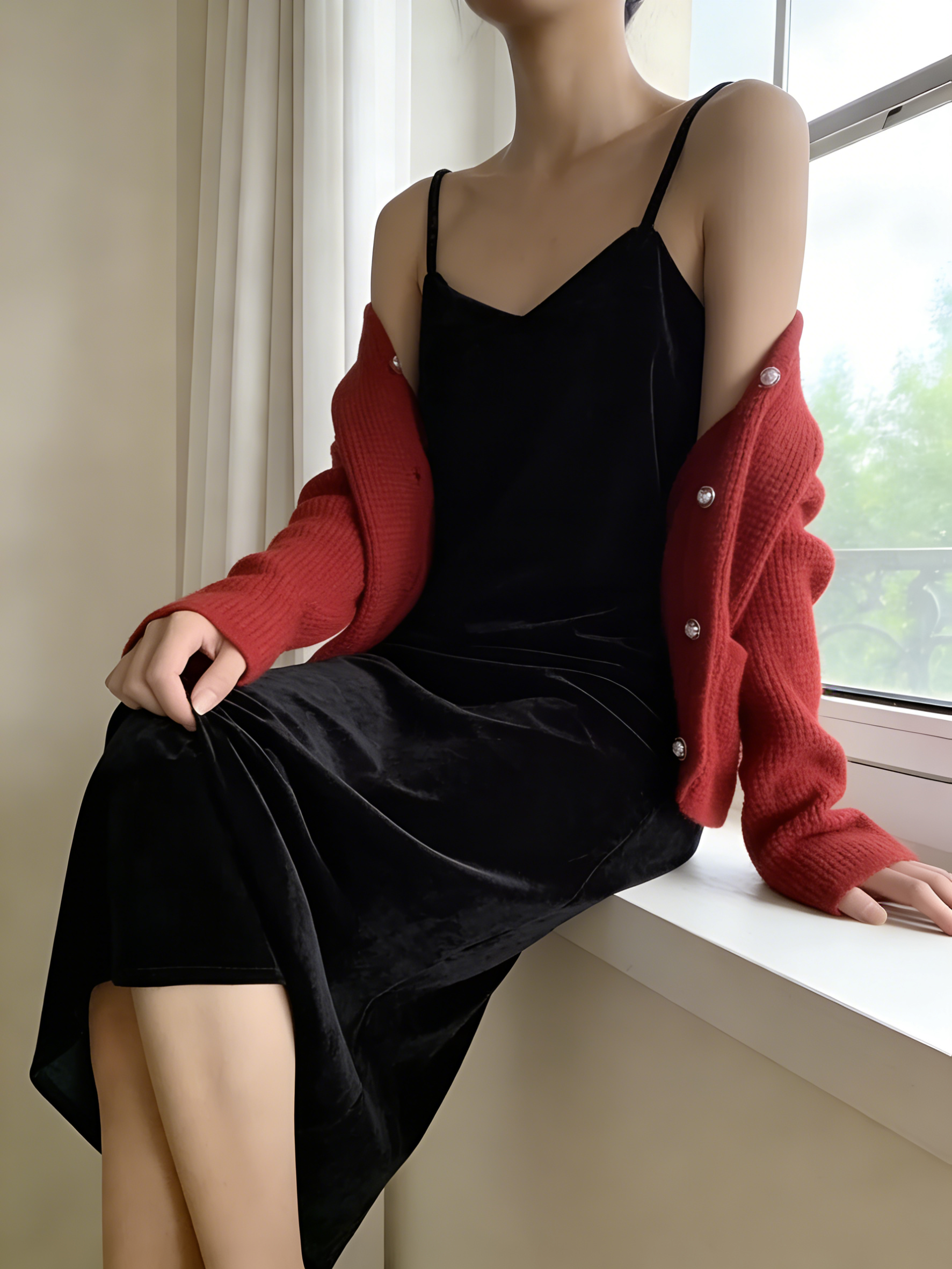 HELLO MILK TEE- 85839 氣質吊帶裙