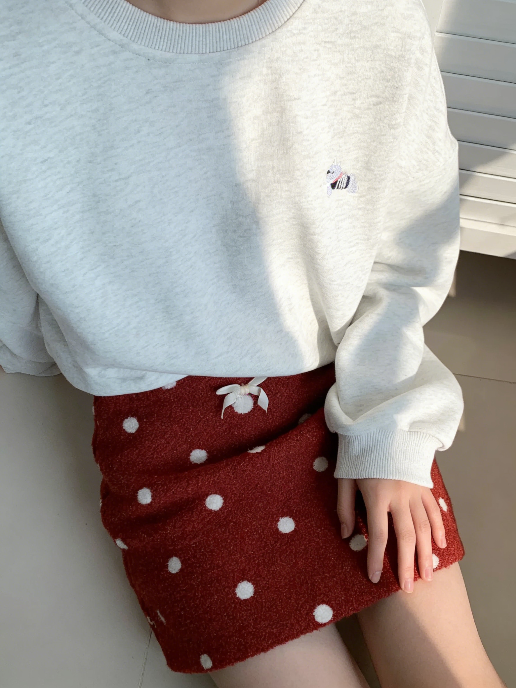 HELLO MILK TEE- 85860 點點短裙