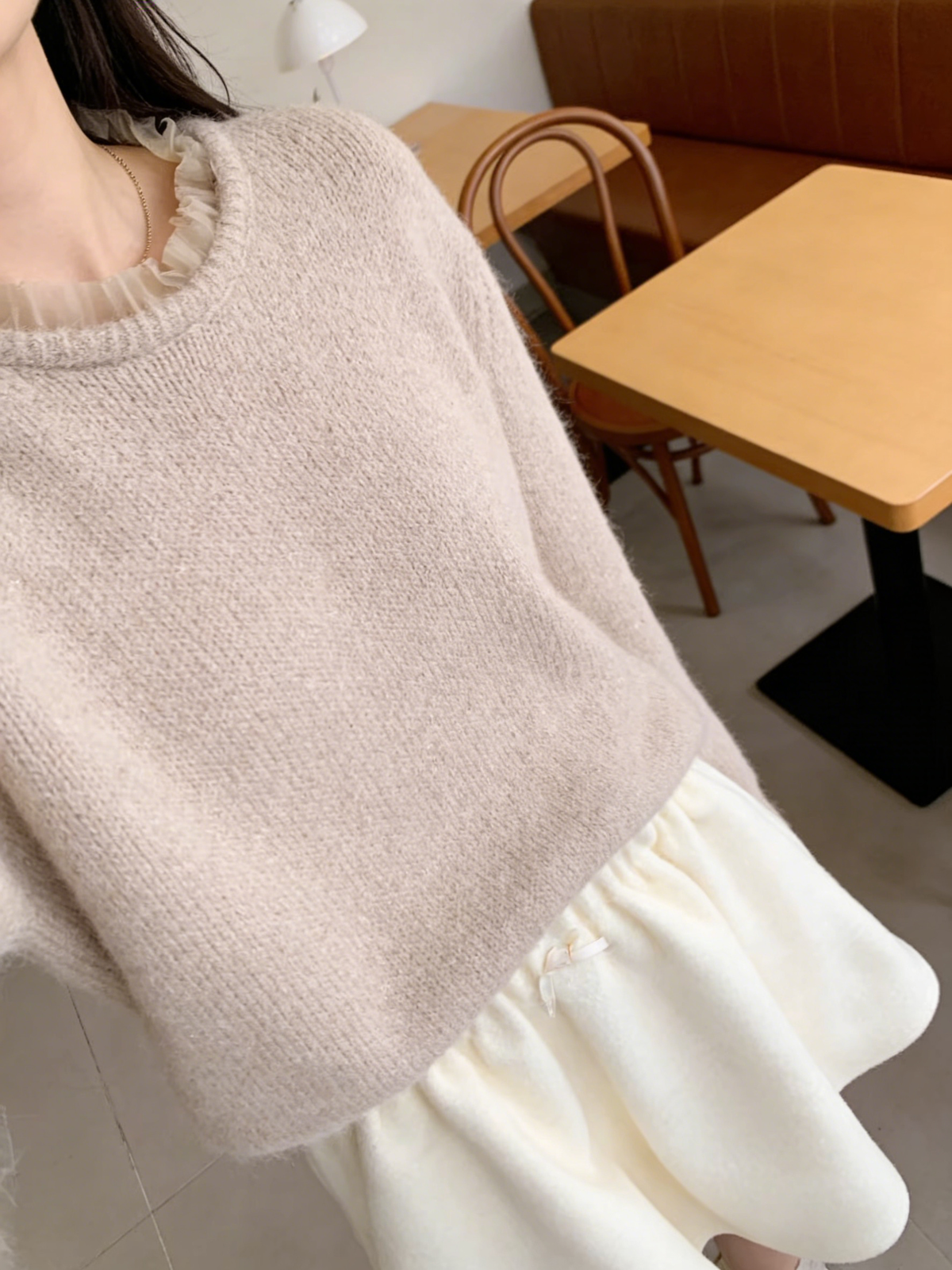 HELLO MILK TEE- 85911 簡約短裙