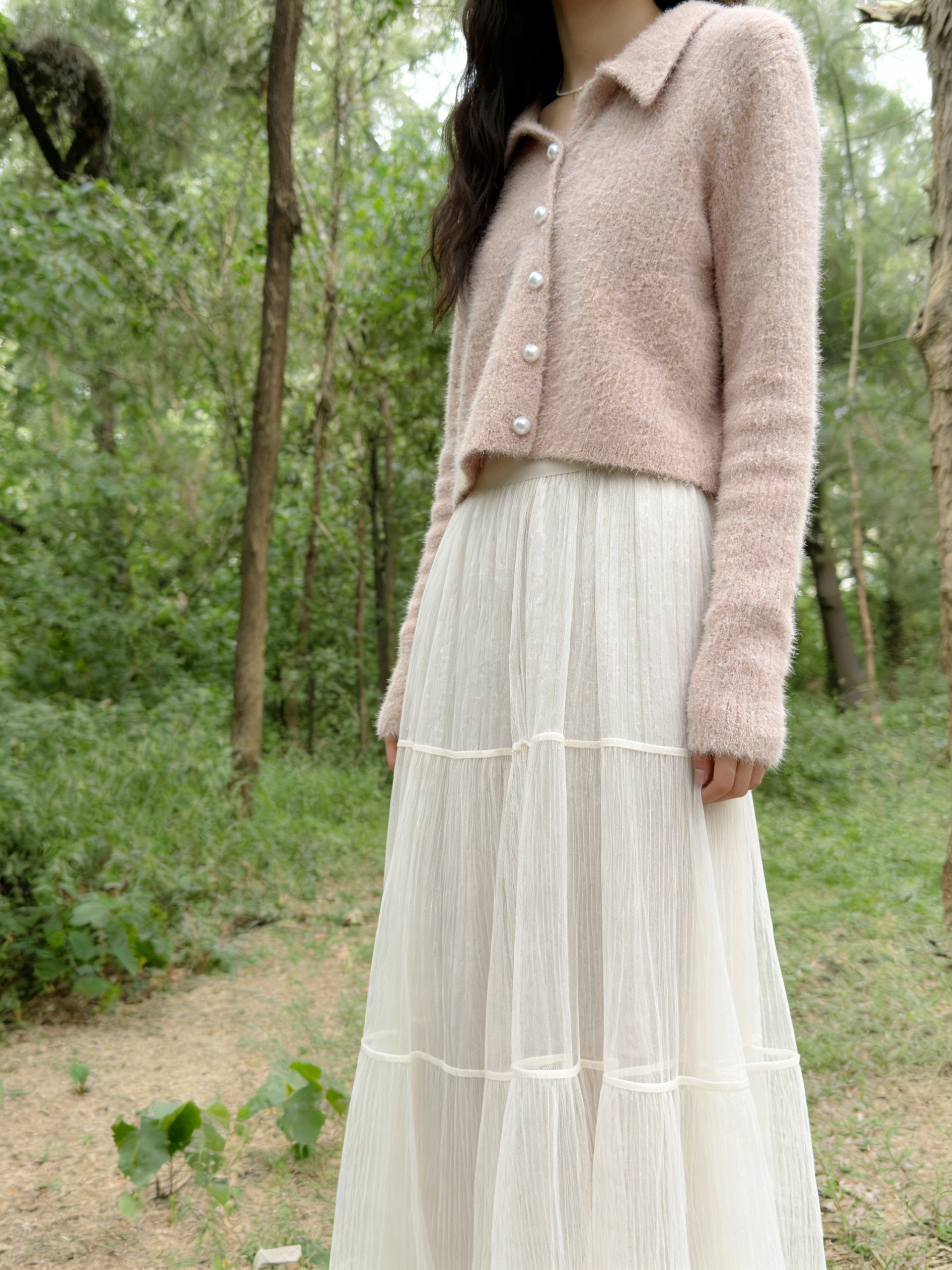 HELLO MILK TEE- 85672 壓褶半裙