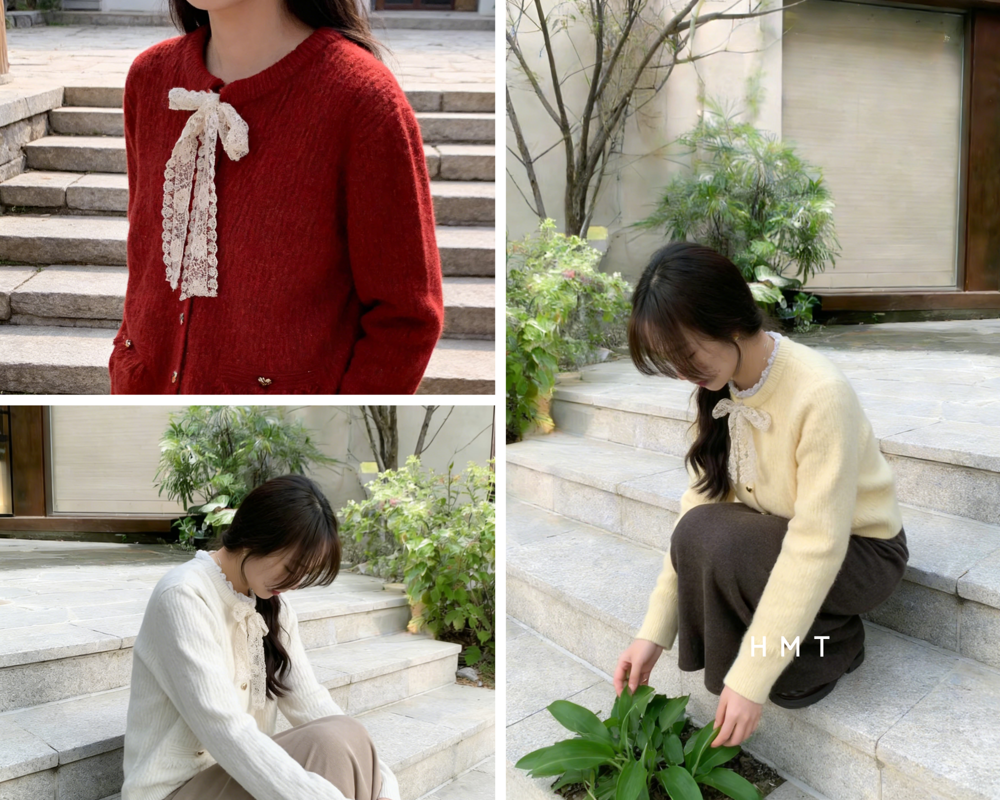 HELLO MILK TEE- 85965 圓領系帶衫