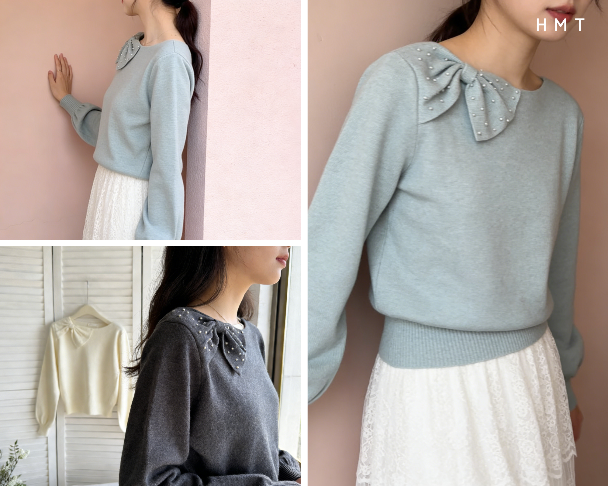 HELLO MILK TEE- 85997 蝴蝶結上衣