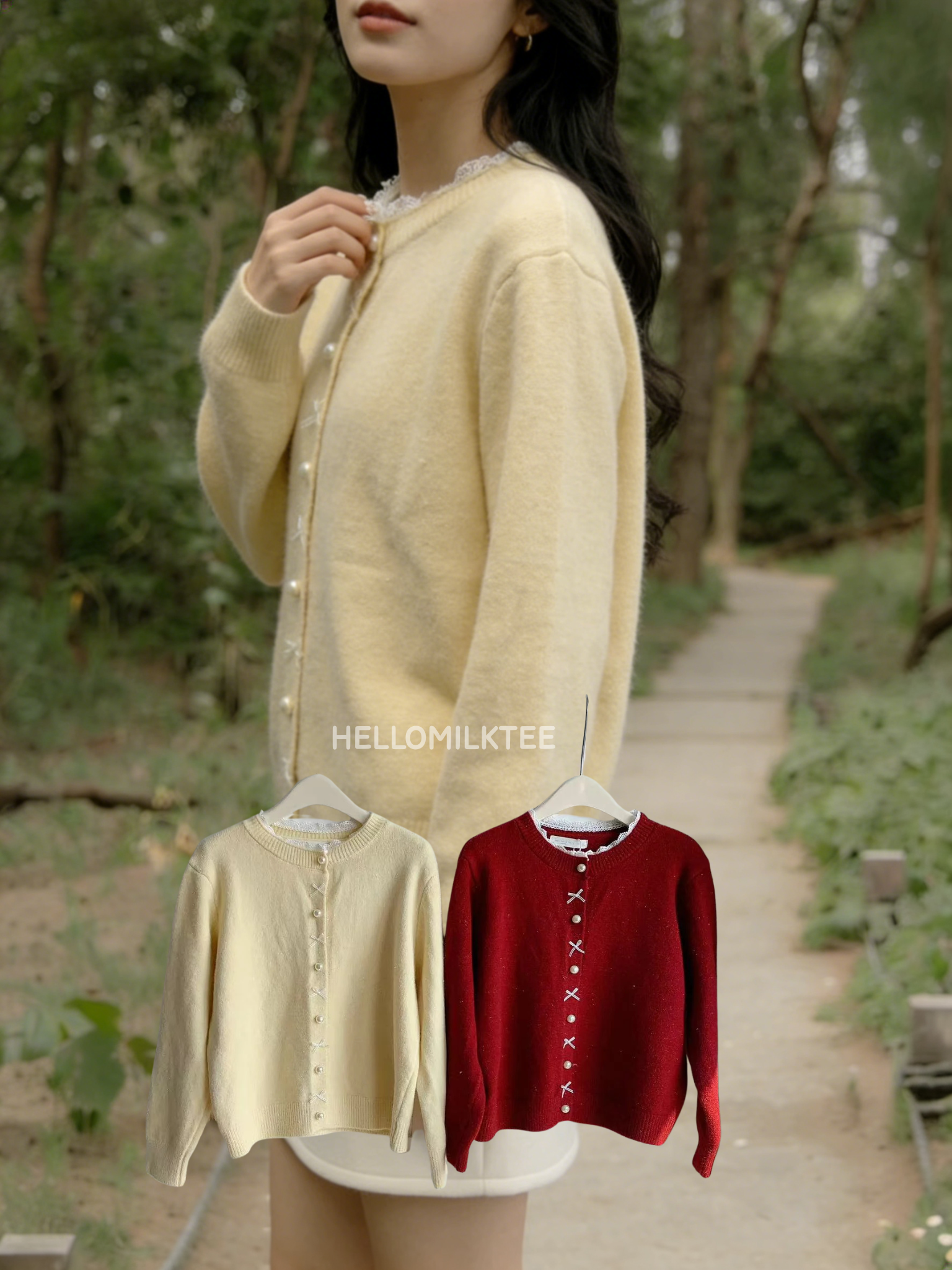 HELLO MILK TEE- 85996 圓領針織衫