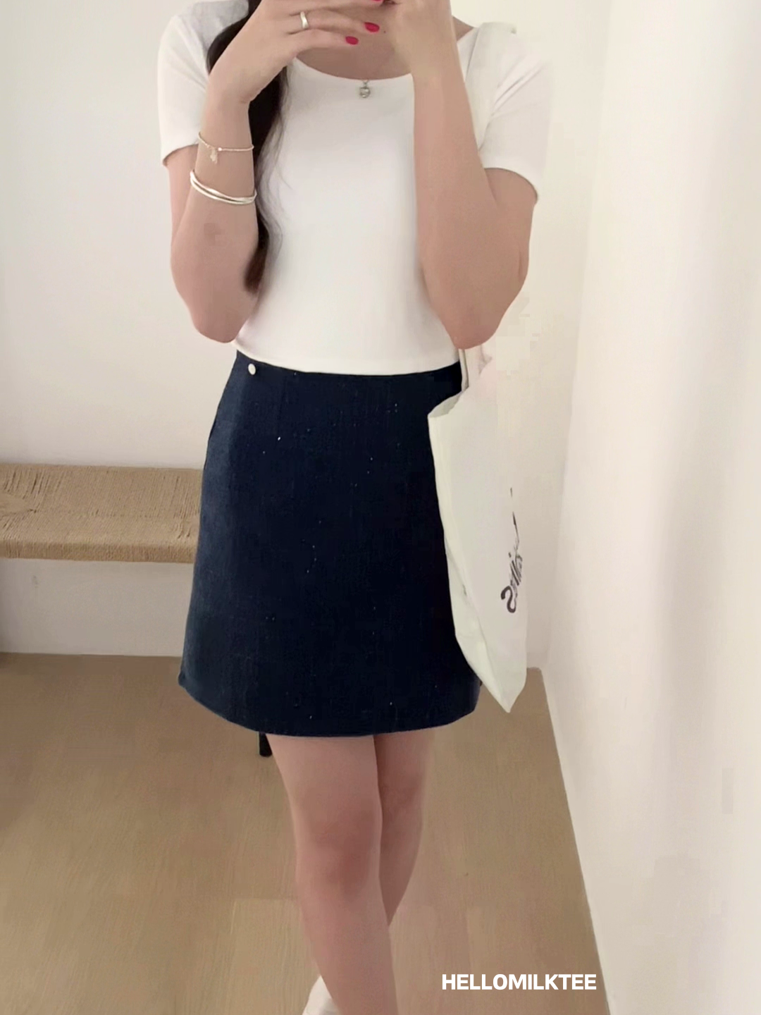 HELLO MILK TEE- 86016 背扭結有墊上衣