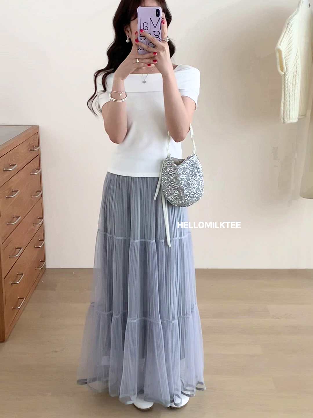 HELLO MILK TEE- 86019 溫柔上衣